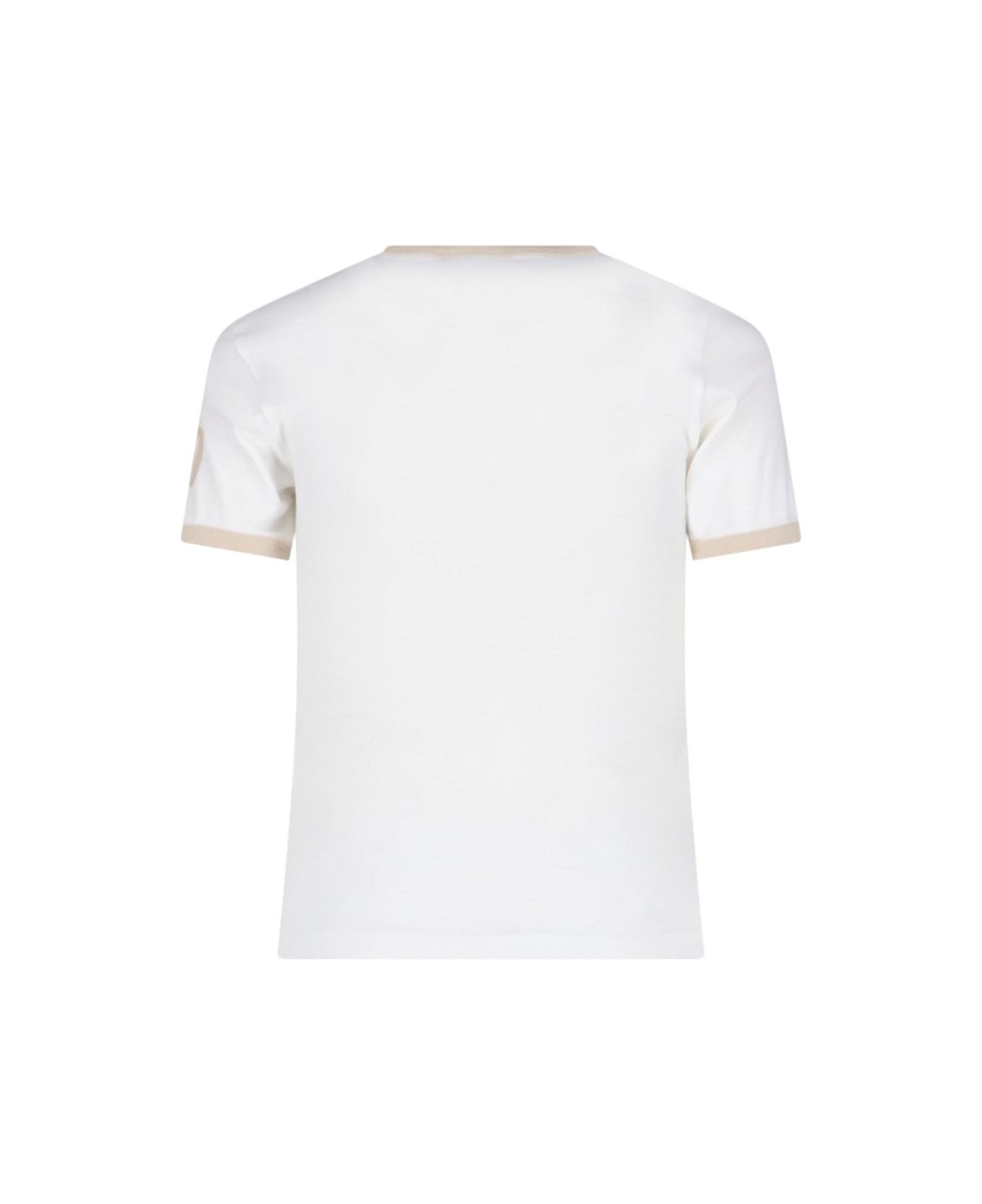 Courrèges Logo T-shirt - White Oatmeal Tシャツ