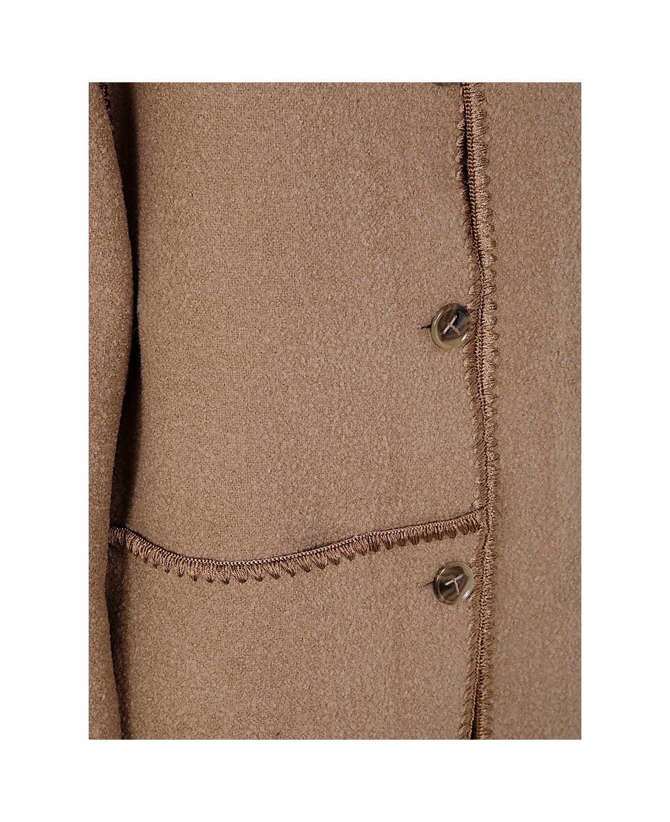 Totême Embroidered Scarf Coat - Camel