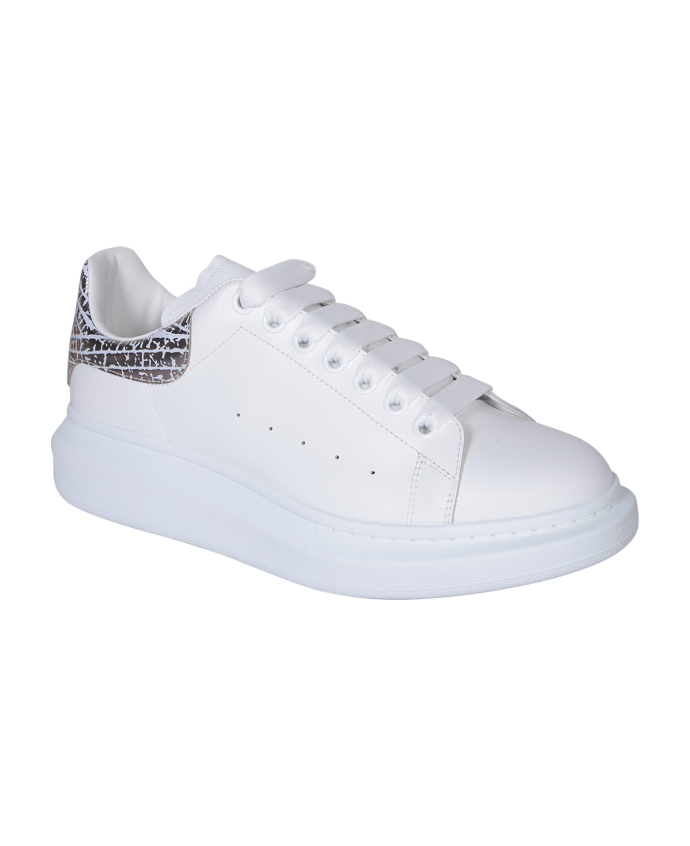 Alexander McQueen White/silver Oversize Sneakers - White