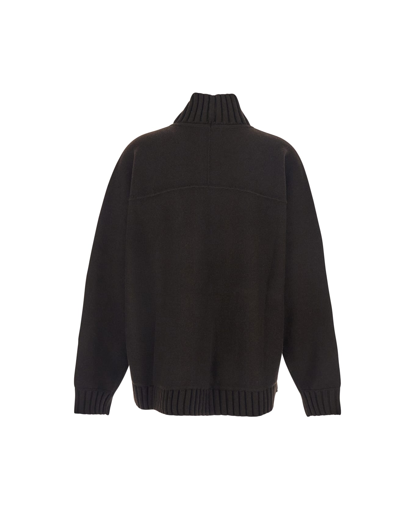Gucci Plain Stitch High Neck Pull - Brown