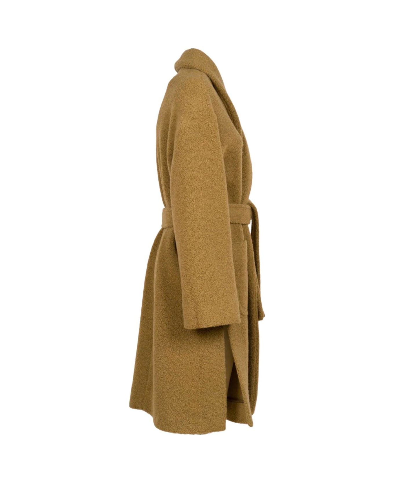 Max Mara Belted Long-sleeved Coat - Camel コート