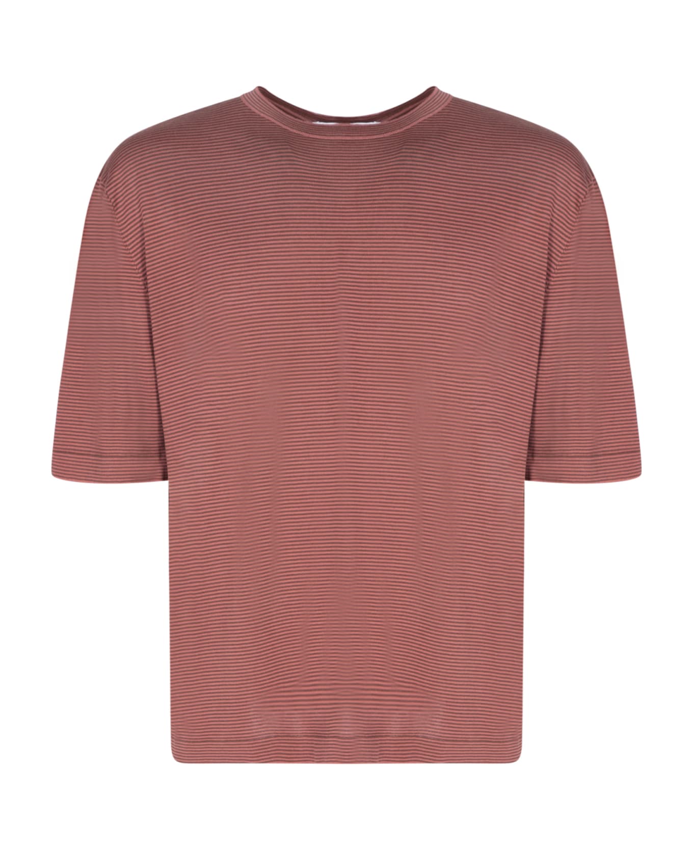 Lardini Jersey Striped Red/brown T-shirt - Brown