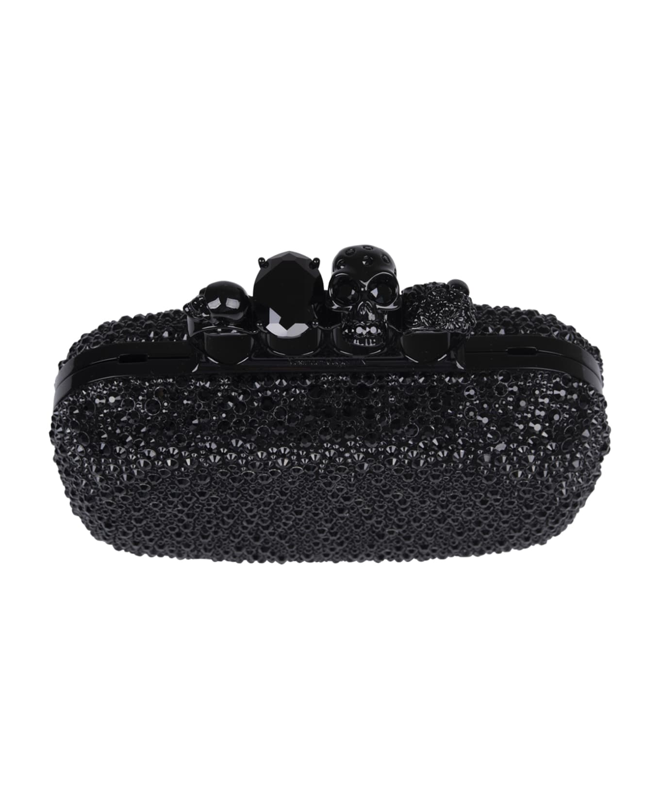 Alexander McQueen Black Skull Four Ring Clutch Bag With Chain - Nero クラッチバッグ