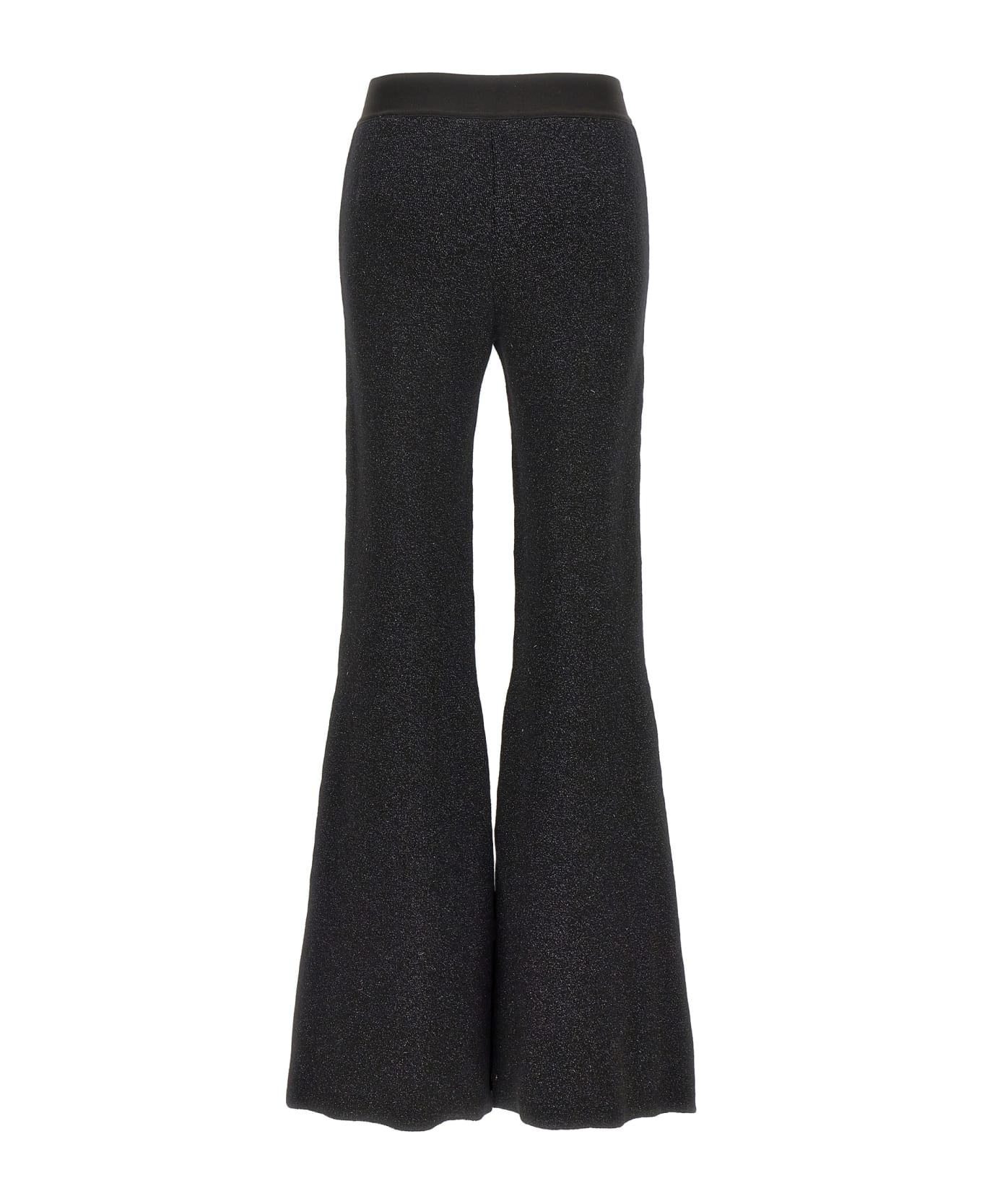 Palm Angels Black Wool Blend Leggings - Black