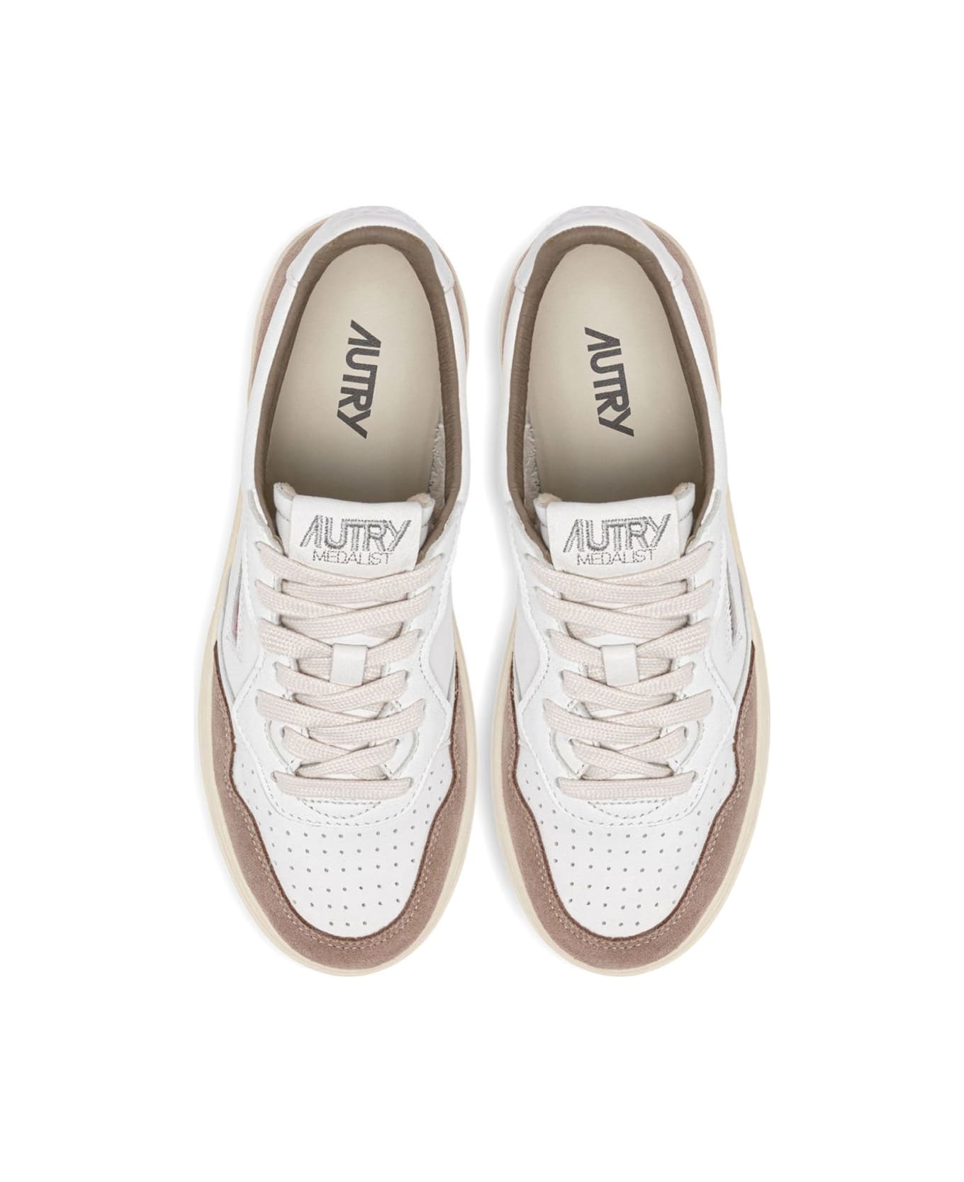 Autry Medialist Low Leather Sneakers - Marrone chiaro