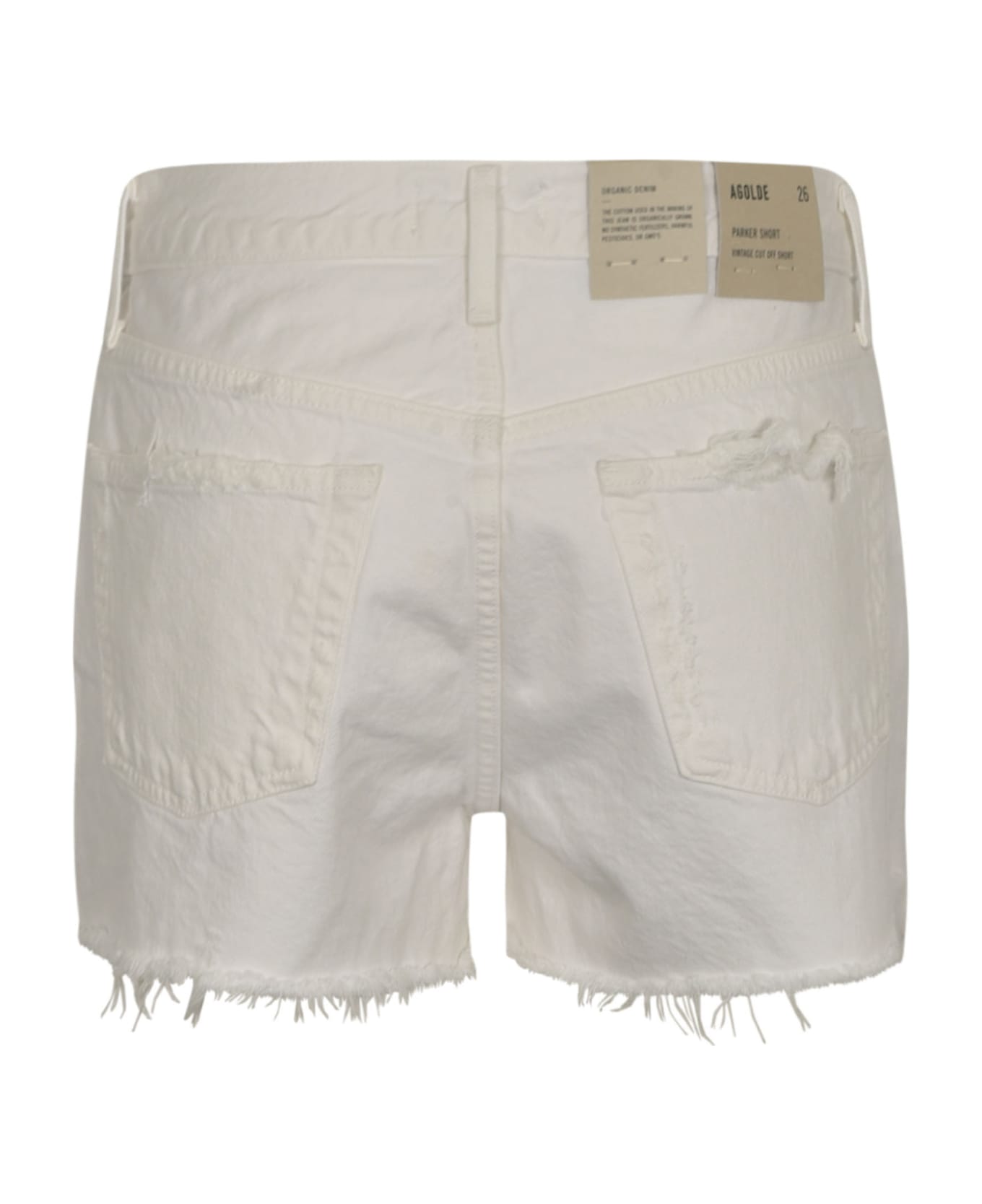 AGOLDE Distressed Buttoned Denim Shorts - DOUGH ショートパンツ