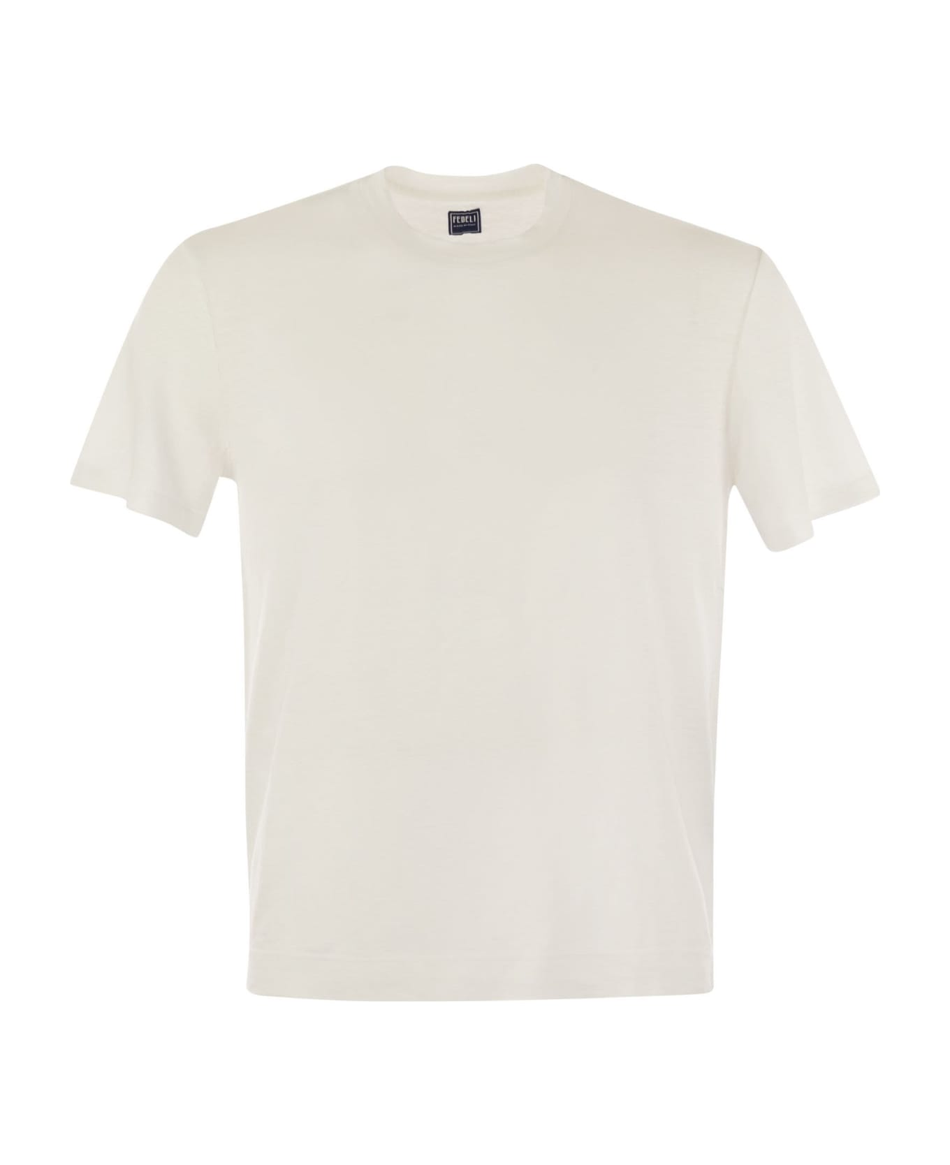 Fedeli Linen Flex T-shirt - White シャツ