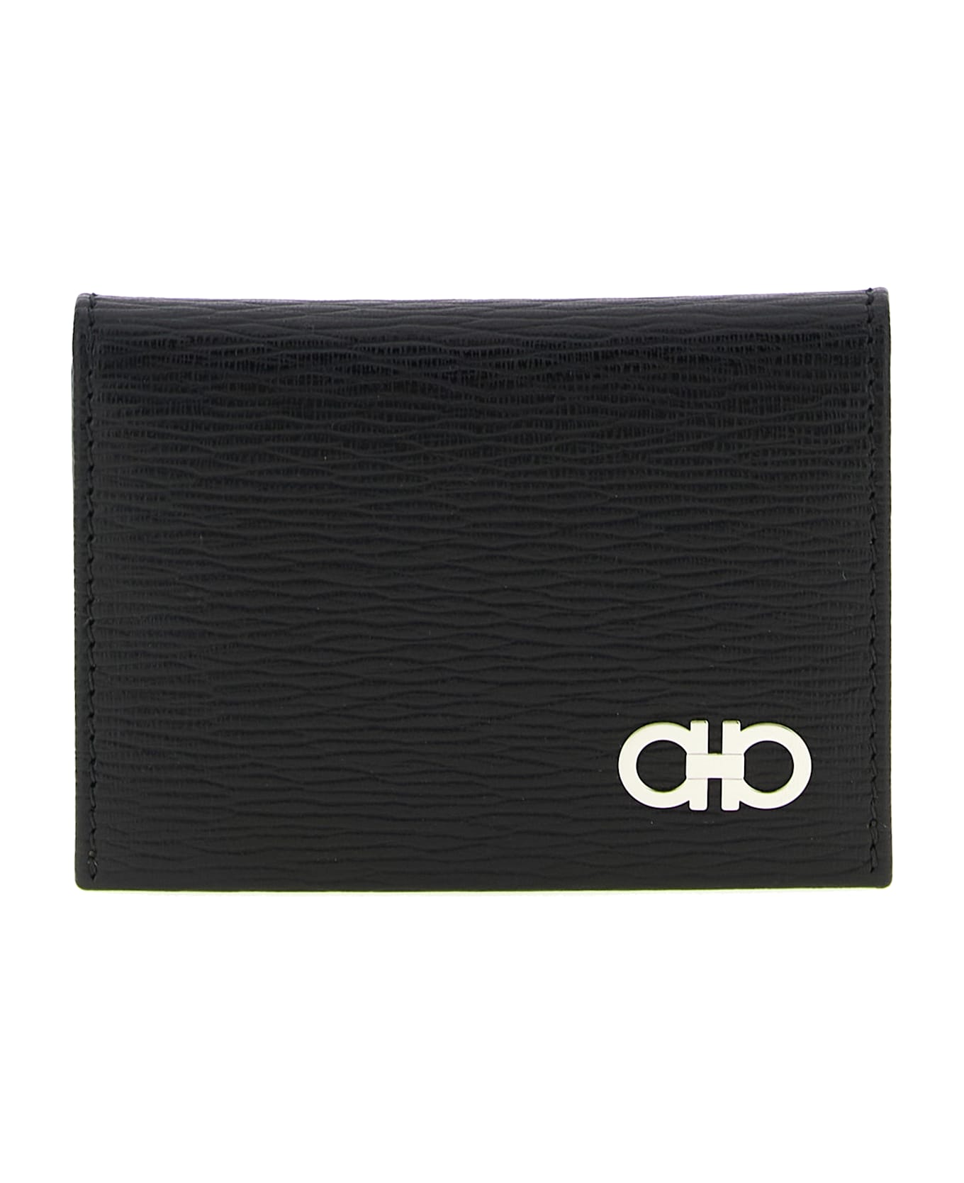 Ferragamo 'revival Gancio' Card Holder - Black  