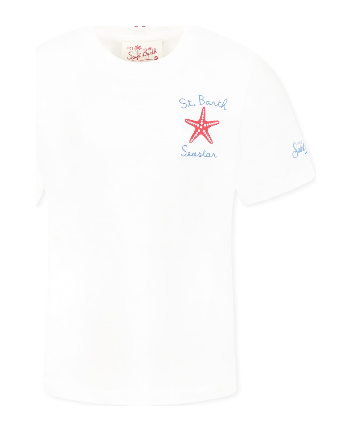 MC2 Saint Barth White T-shirt For Boy With Starfish - White