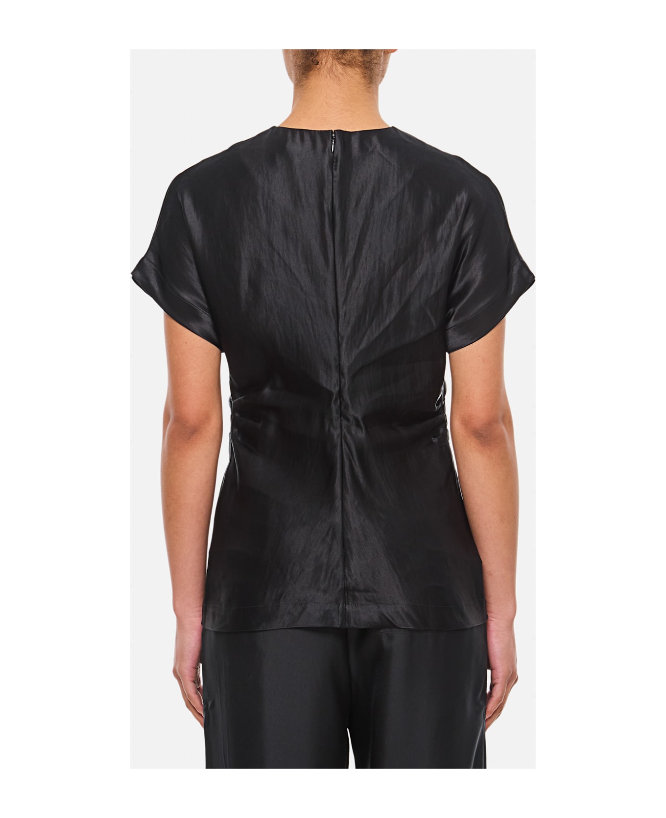 Loulou Studio Fitted Short-sleeved Blouse - Black