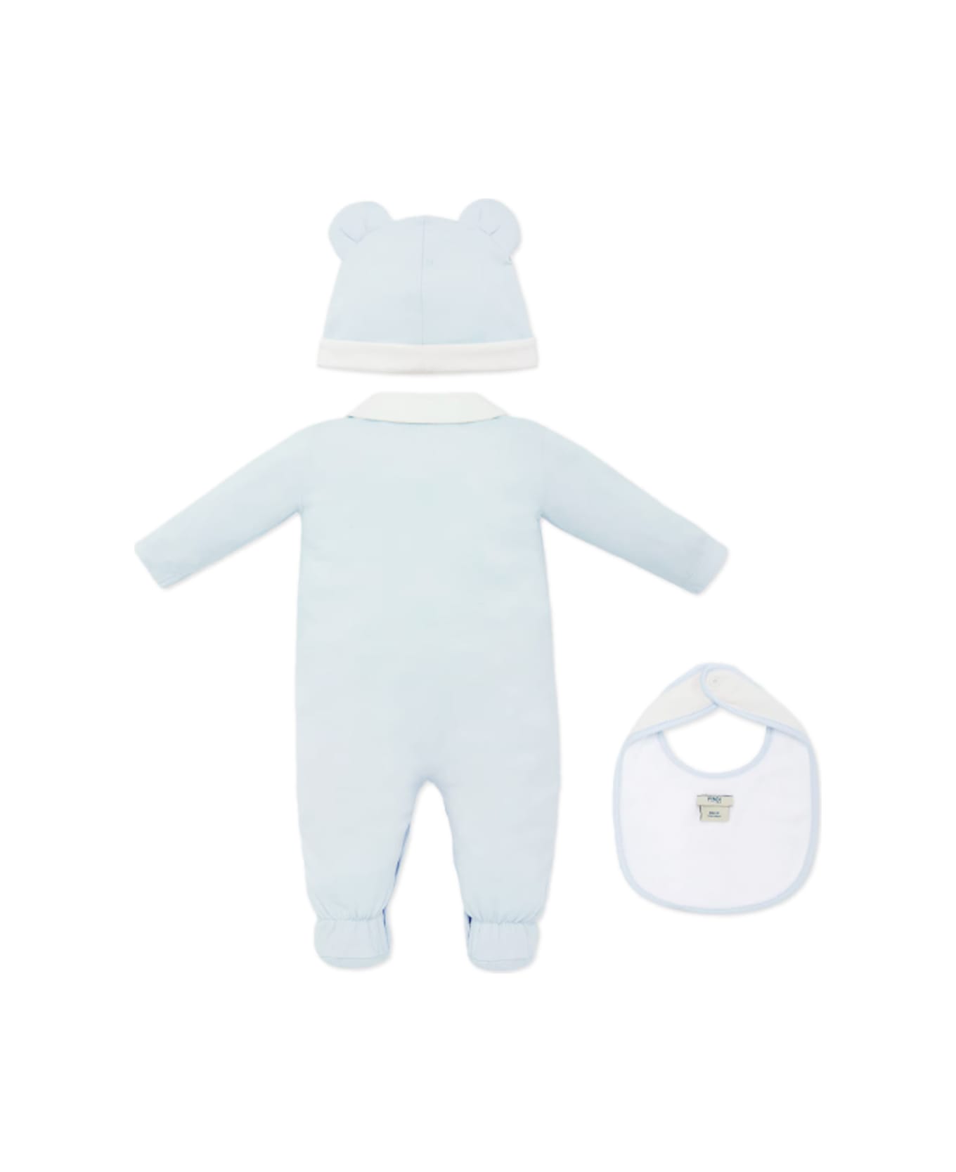 Fendi Onesie, Hat And Bib - Light blue