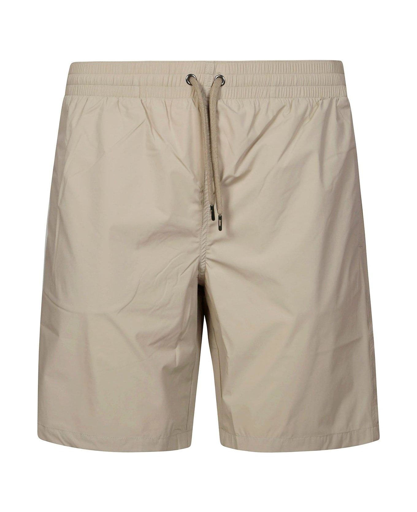 Herno Logo Plaque Bermuda Cargo Shorts - Beige