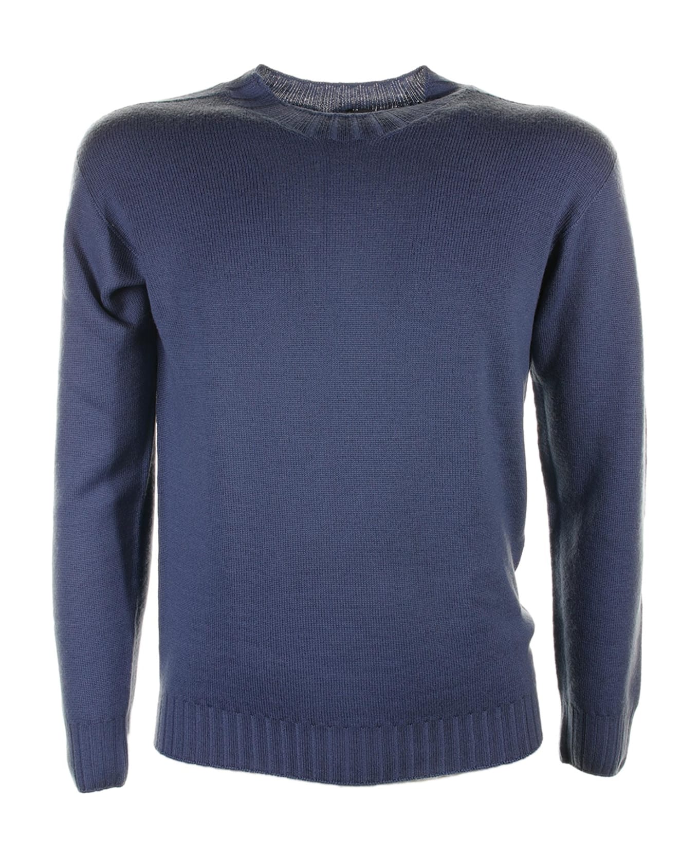 Seventy Blue Crew Neck Sweater - AZZURRO