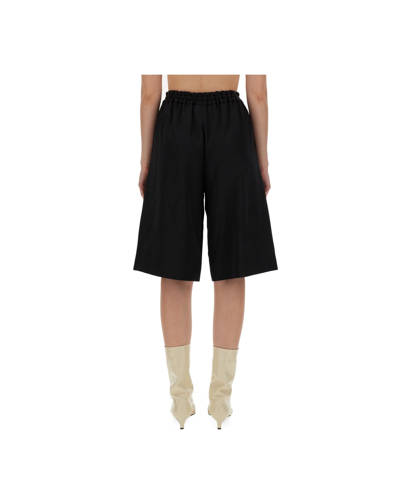 Jil Sander Wide Leg Bermuda Shorts - BLACK ショートパンツ