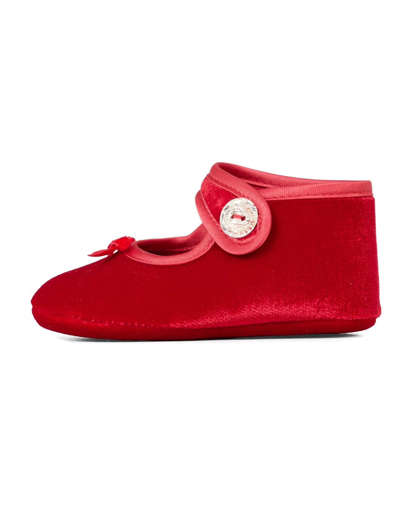 Monnalisa Red Ballet Shoes For Baby Girl With Bow - Red