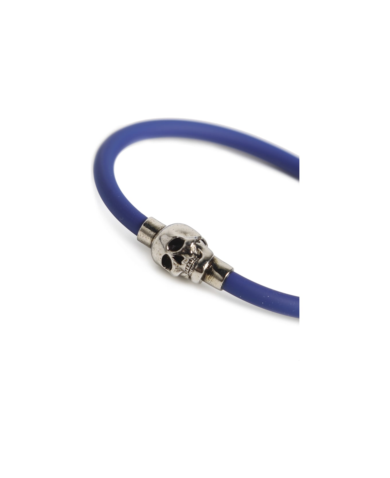 Alexander McQueen Rubber Skull Bracelet - Electric blue/a.sil
