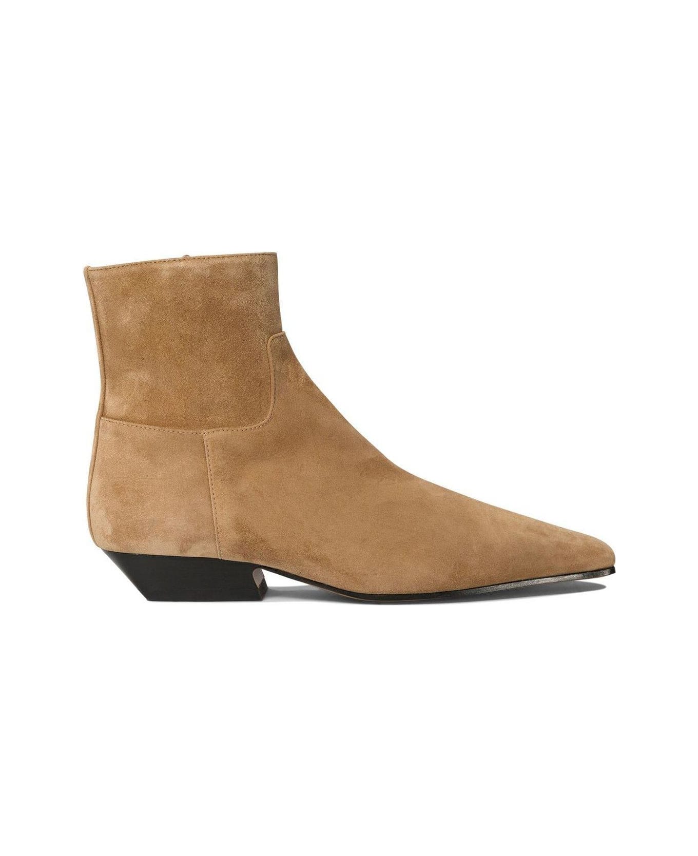 Khaite Marfa Square-toe Ankle Boots - Camel ブーツ