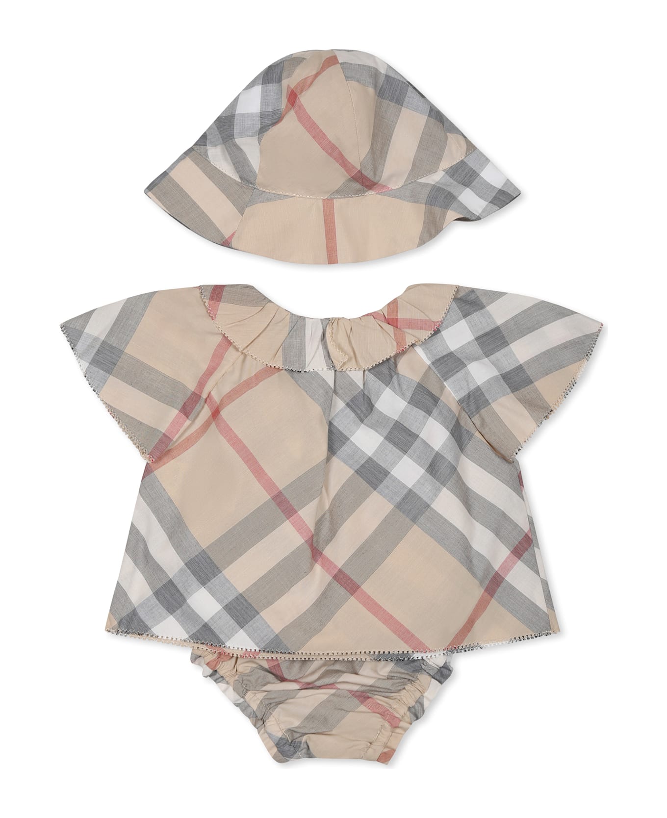 Burberry Beige Set For Baby Girl With Vintage Check - Beige