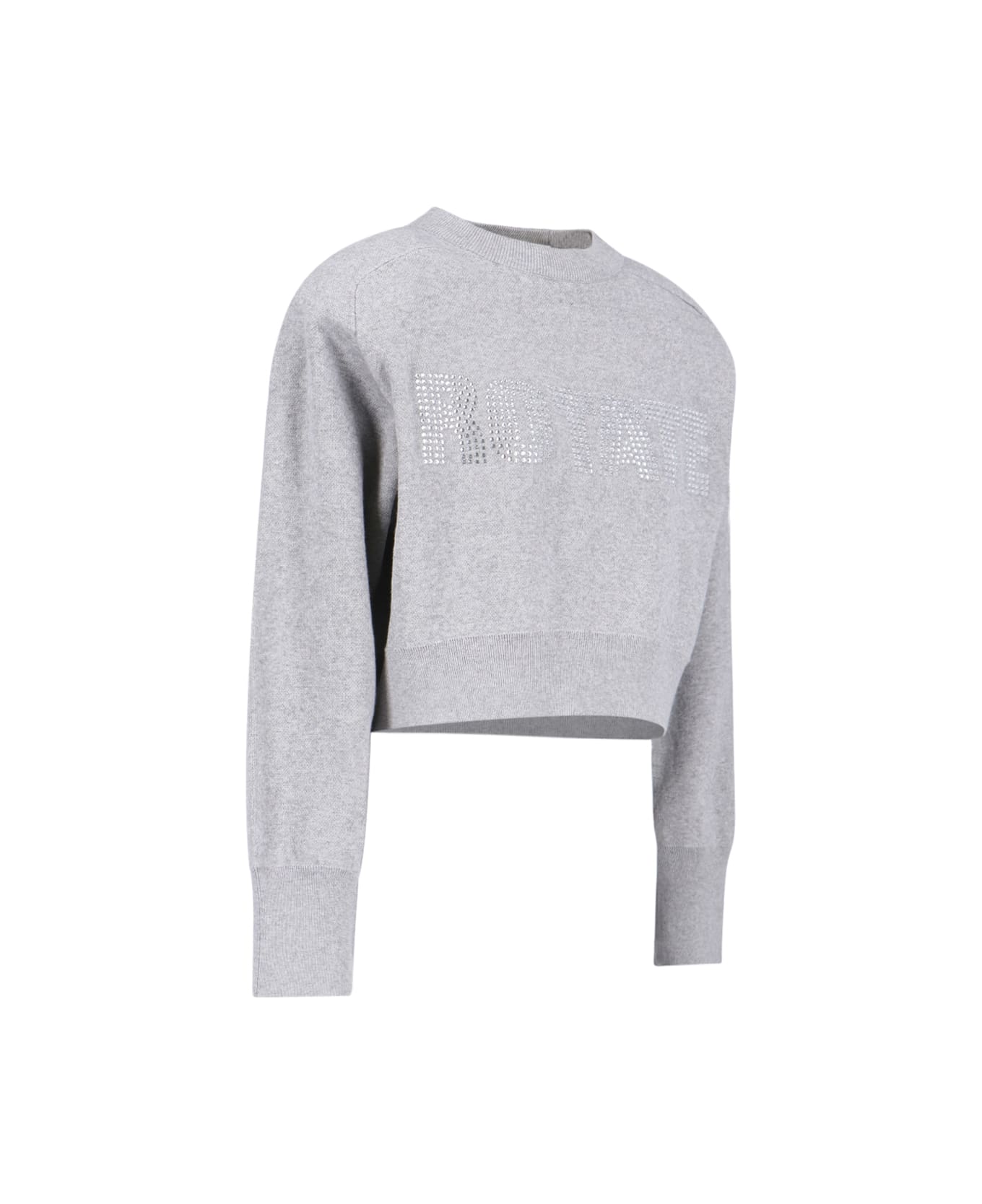 Rotate by Birger Christensen Logo Cropped Sweatshirt - Gray