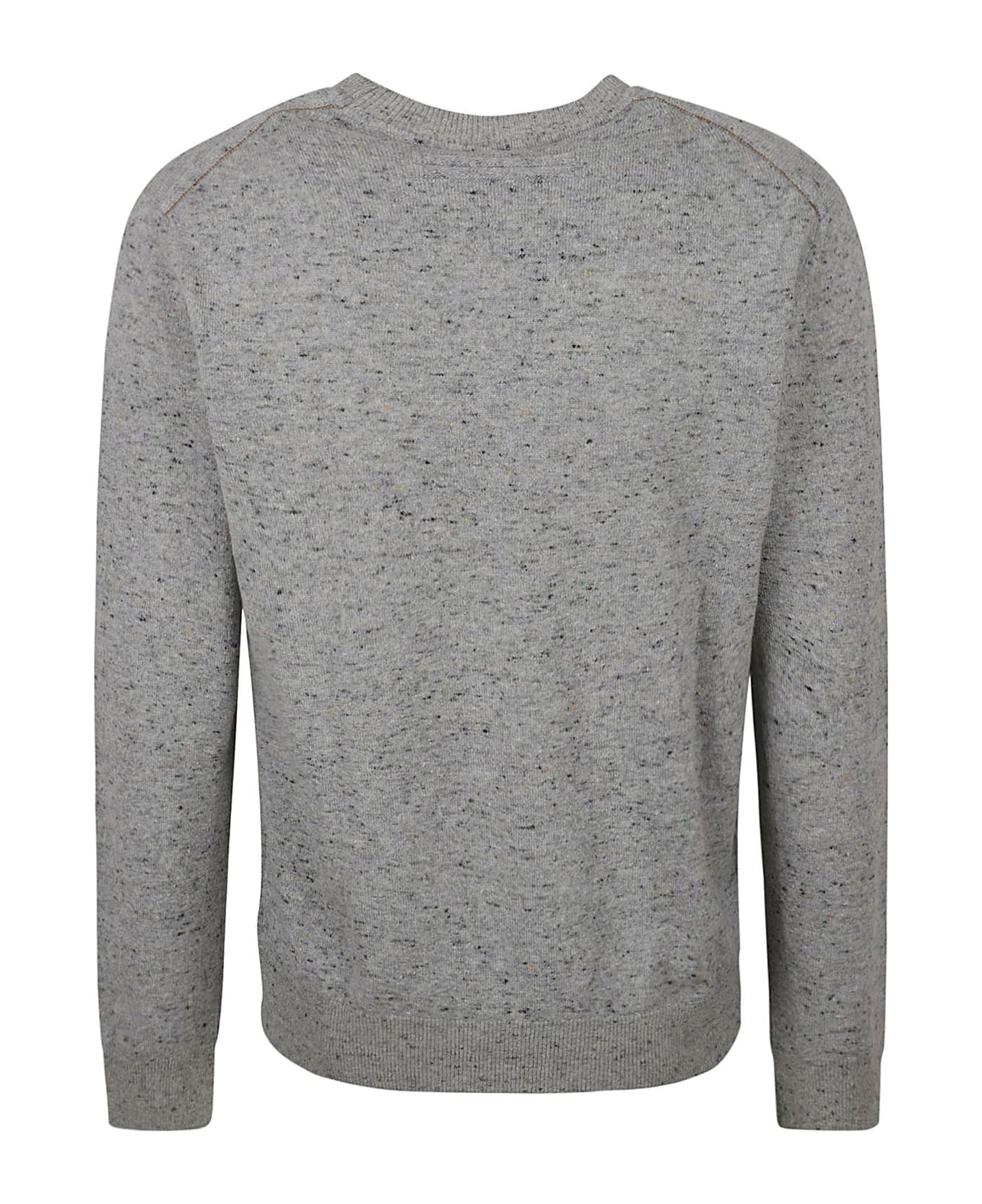 Zegna Crewneck Rib Knit Sweater - Grey