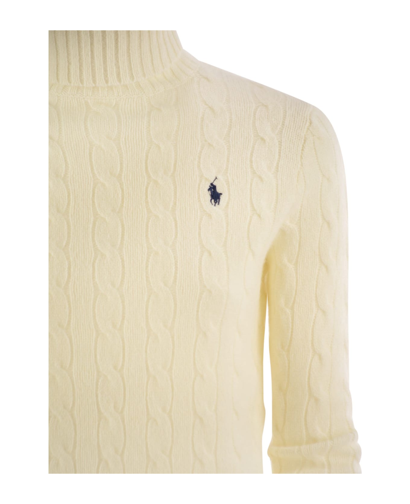 Polo Ralph Lauren Wool And Cashmere Cable-knit Turtleneck Sweater - Cream