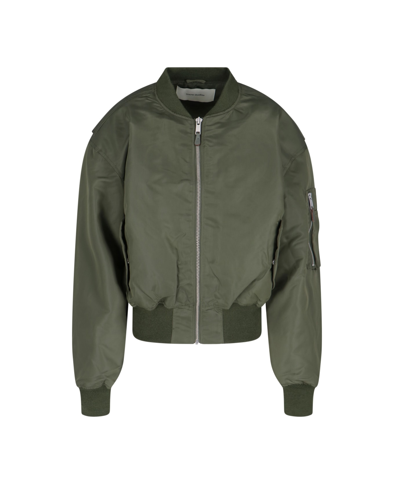 Entire Studios "broad" Zip Bomber Jacket - Green
