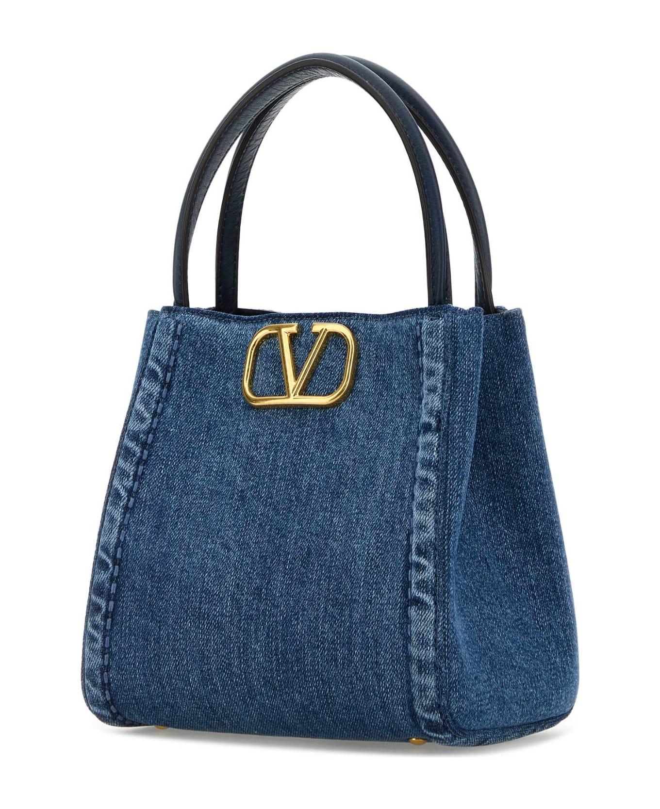Valentino Garavani Denim Small Alltime Handbag - DENIMWORKERMULTICOLOR
