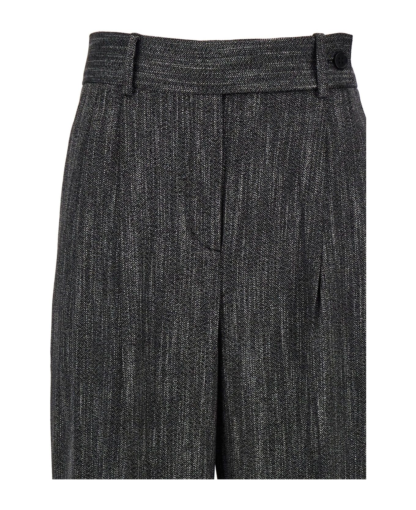 Alberta Ferretti Pants With Front Pleats - Gray