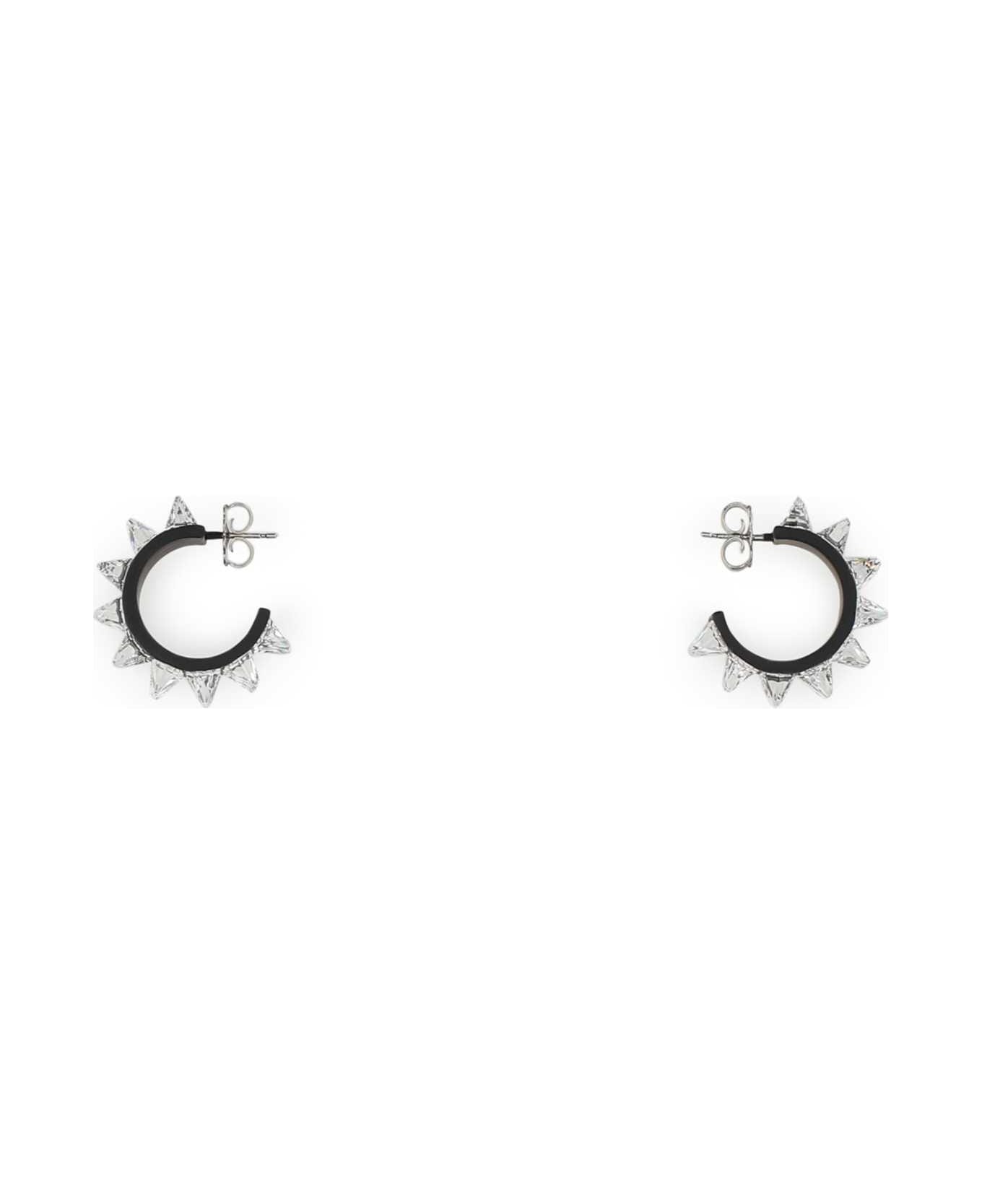 Amina Muaddi Embellished Metal Small Karma Earrings - WHITEJET イヤリング