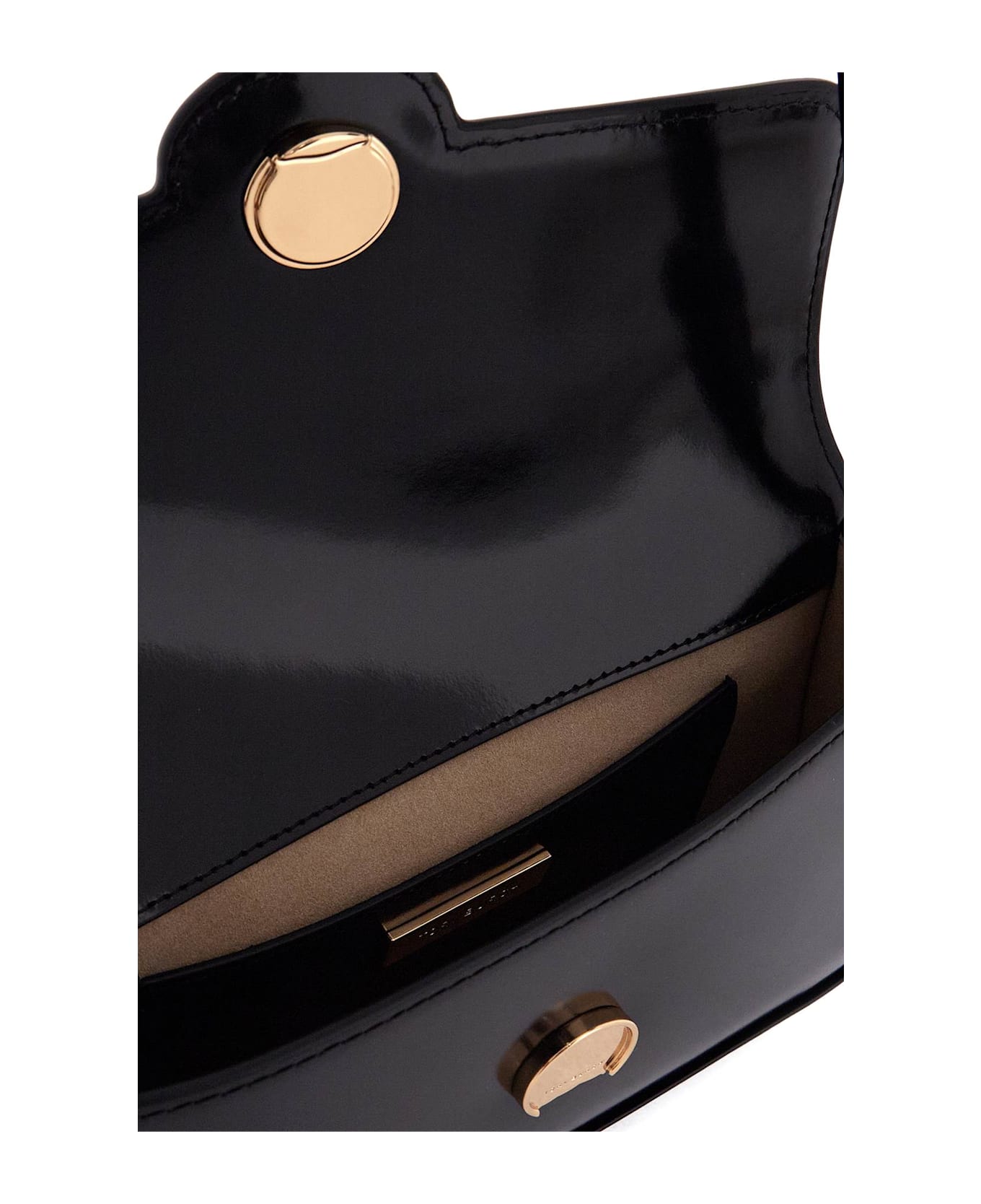 Tory Burch Robinson Brushed Leather Shoulder Bag - Black