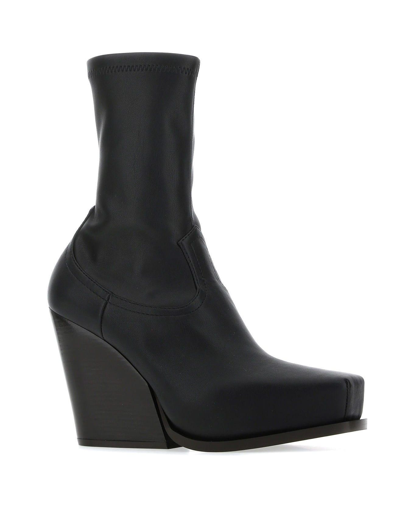 Stella McCartney Black Alter Mat Cowboy Ankle Boots - Black