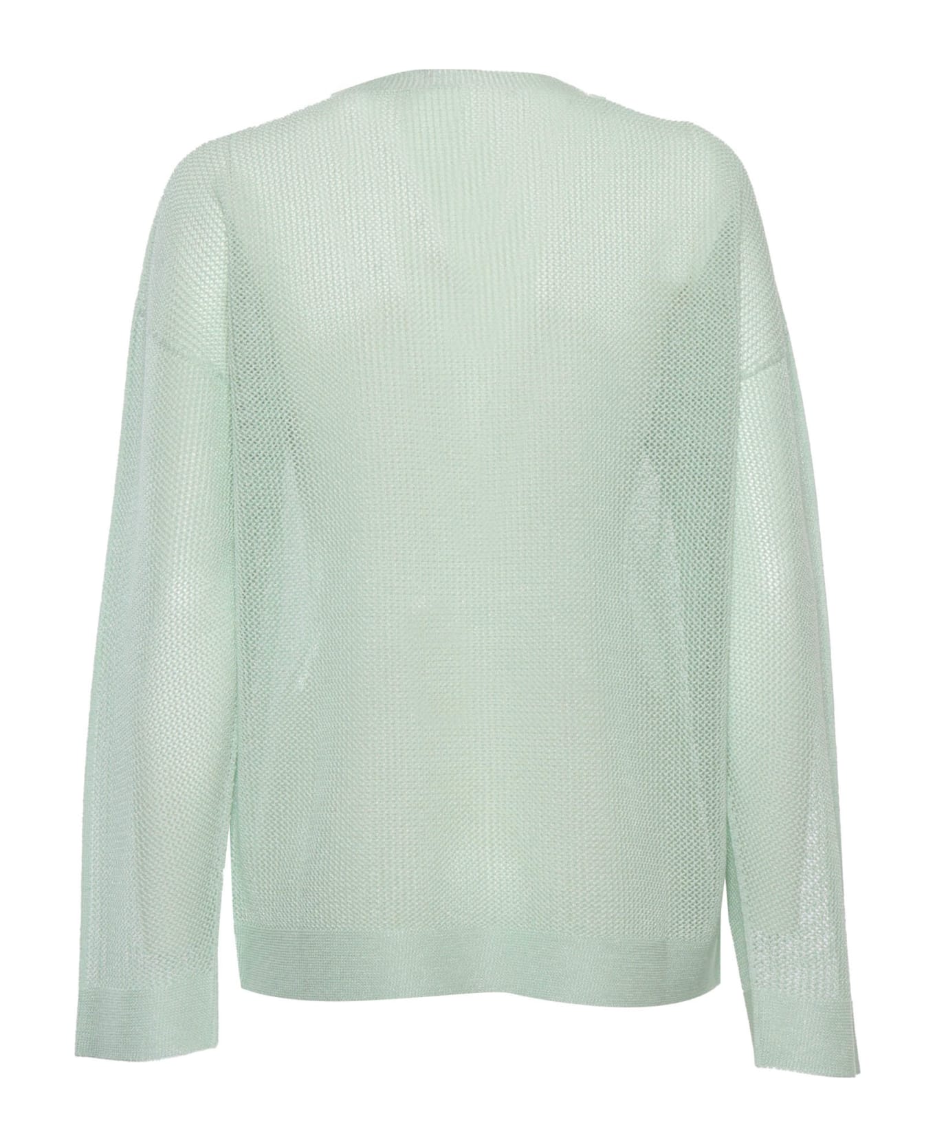 Lorena Antoniazzi Perforated Green Sweater - GREEN ニットウェア