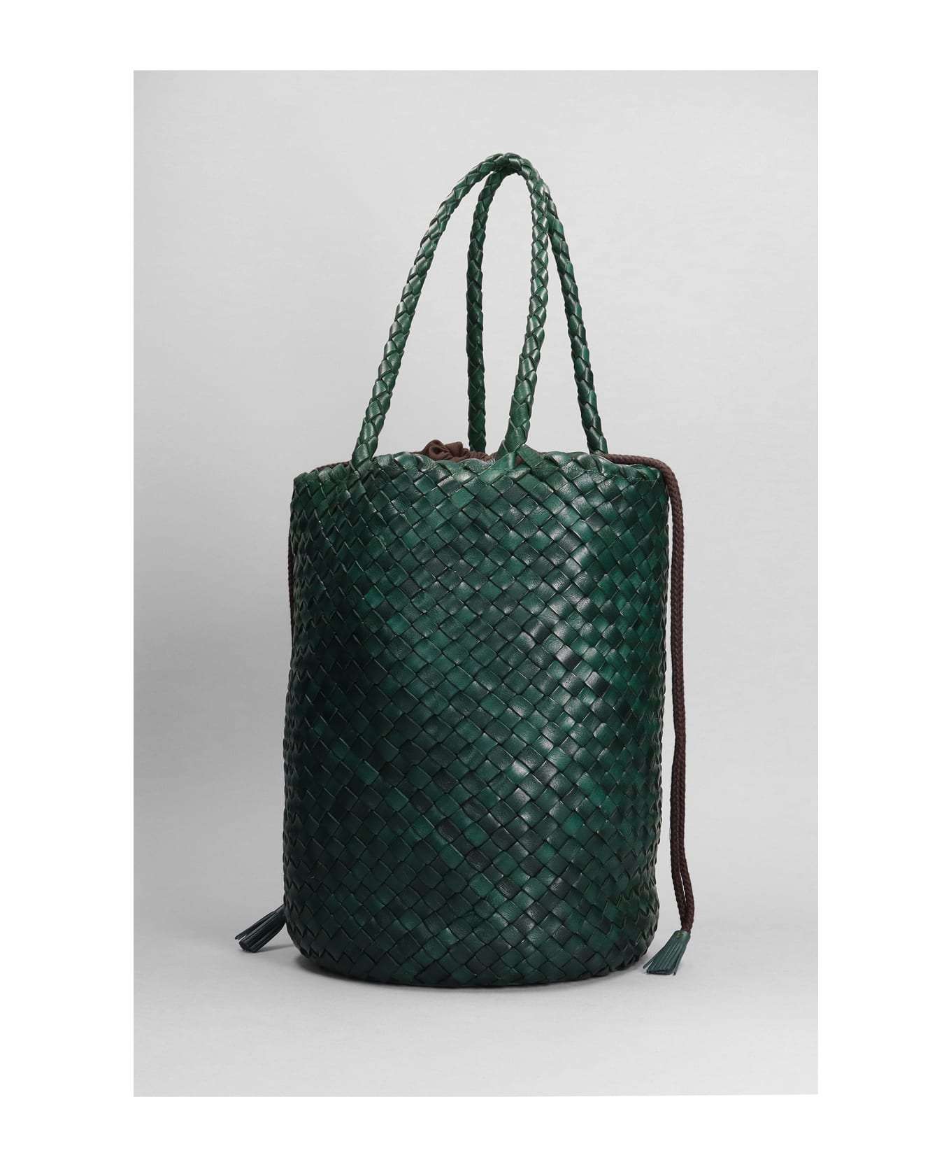 Dragon Diffusion Jacky Bucket Hand Bag In Green Leather - green