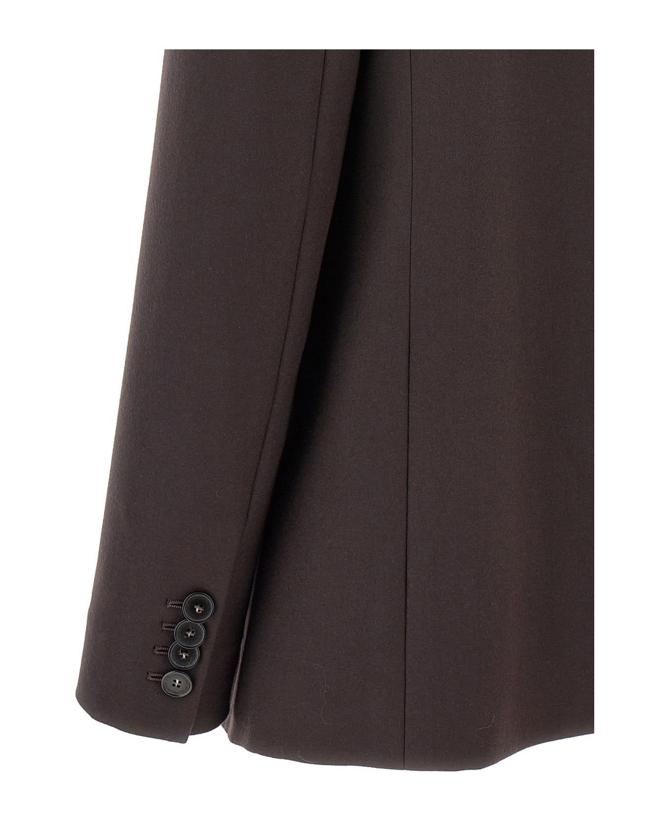 Stella McCartney Double-breasted Wool Blazer - Dark Chocolate