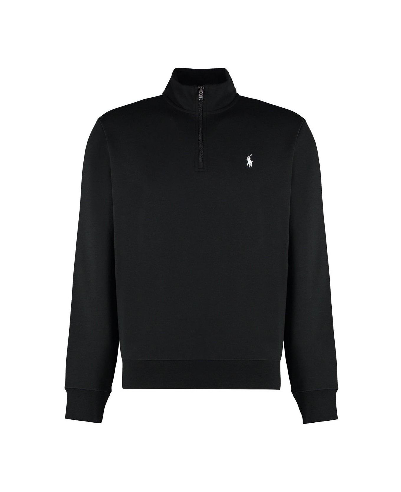 Polo Ralph Lauren Ribbed Edge Half Zipped Jumper - Black