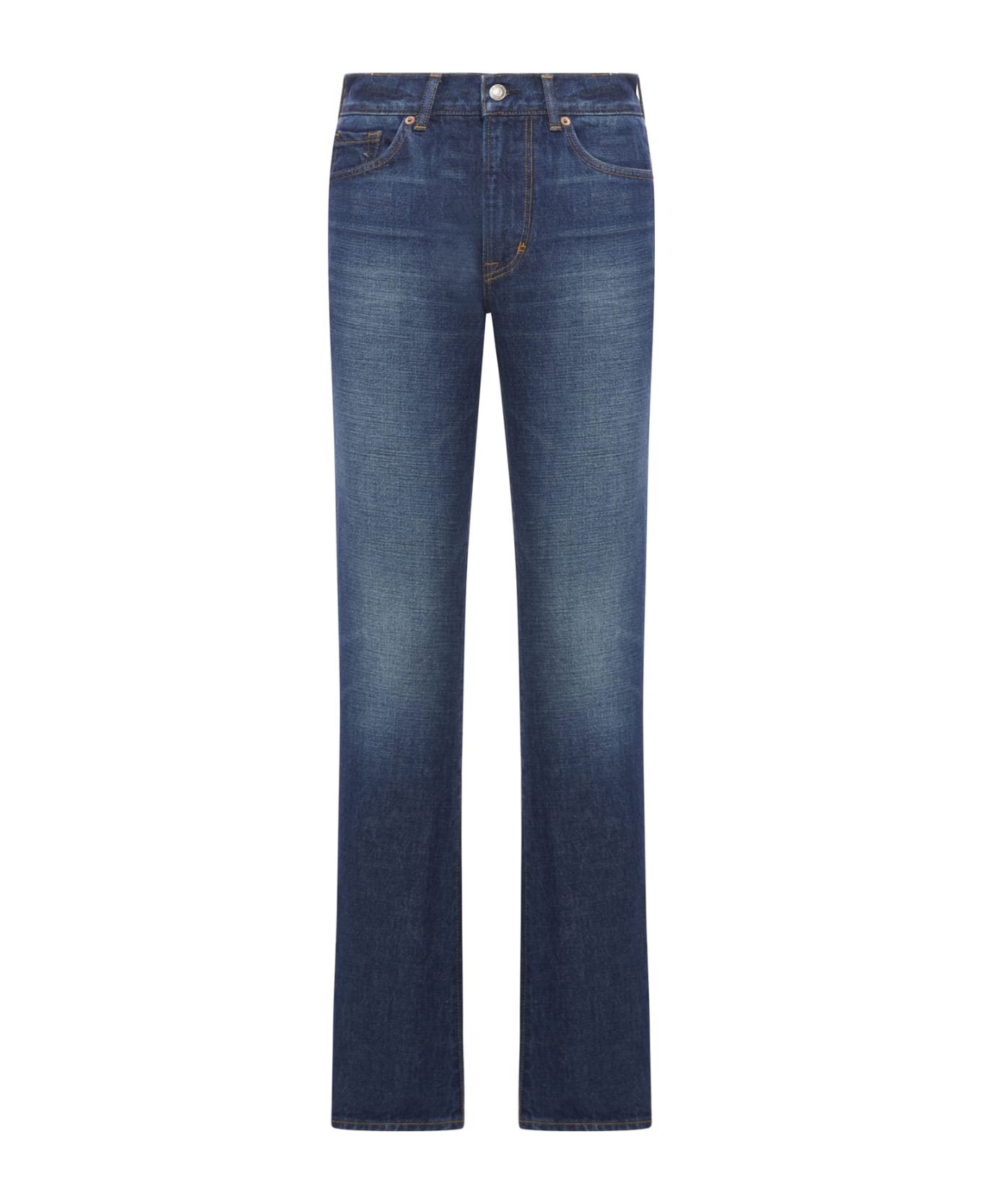 Tom Ford Stone Washed Denim Straight Pants - Mid Blue