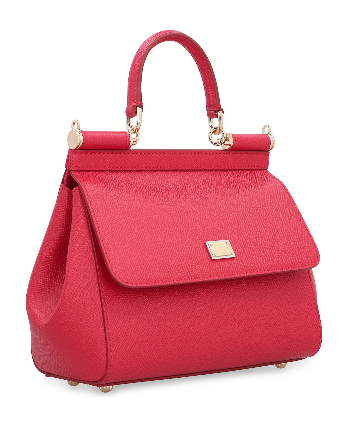 Dolce 
Gabbana Sicily Media Leather Handbag - red