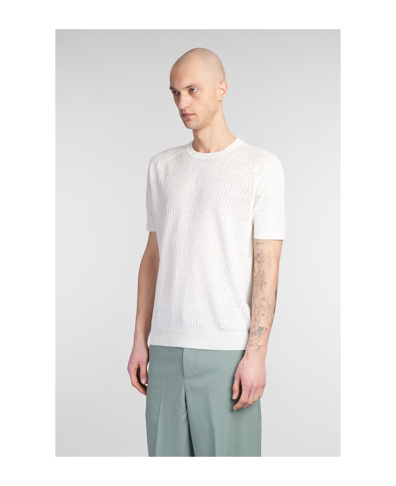 Roberto Collina T-shirt In White Linen - white