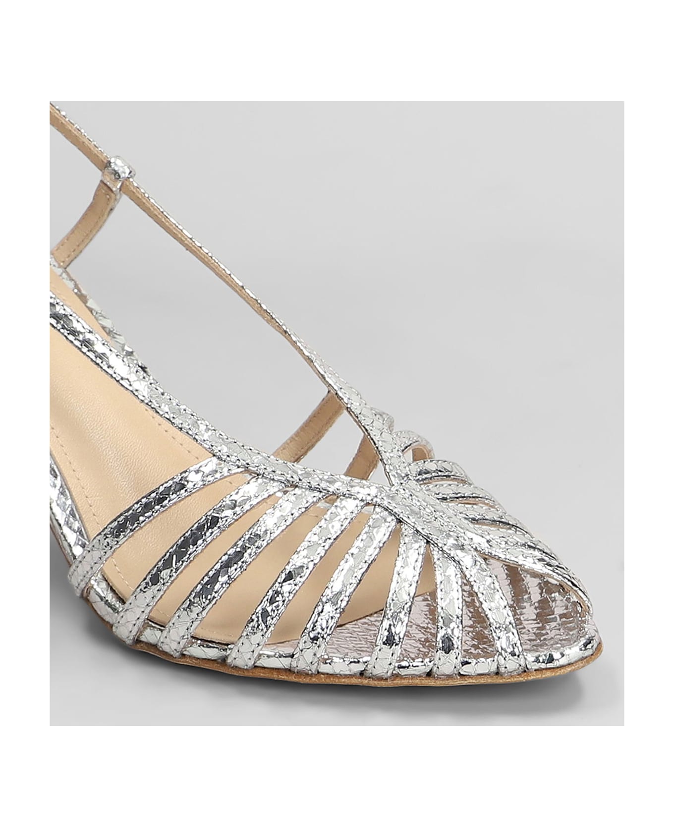 Lola Cruz Diana 65 Sandals In Silver Leather - silver