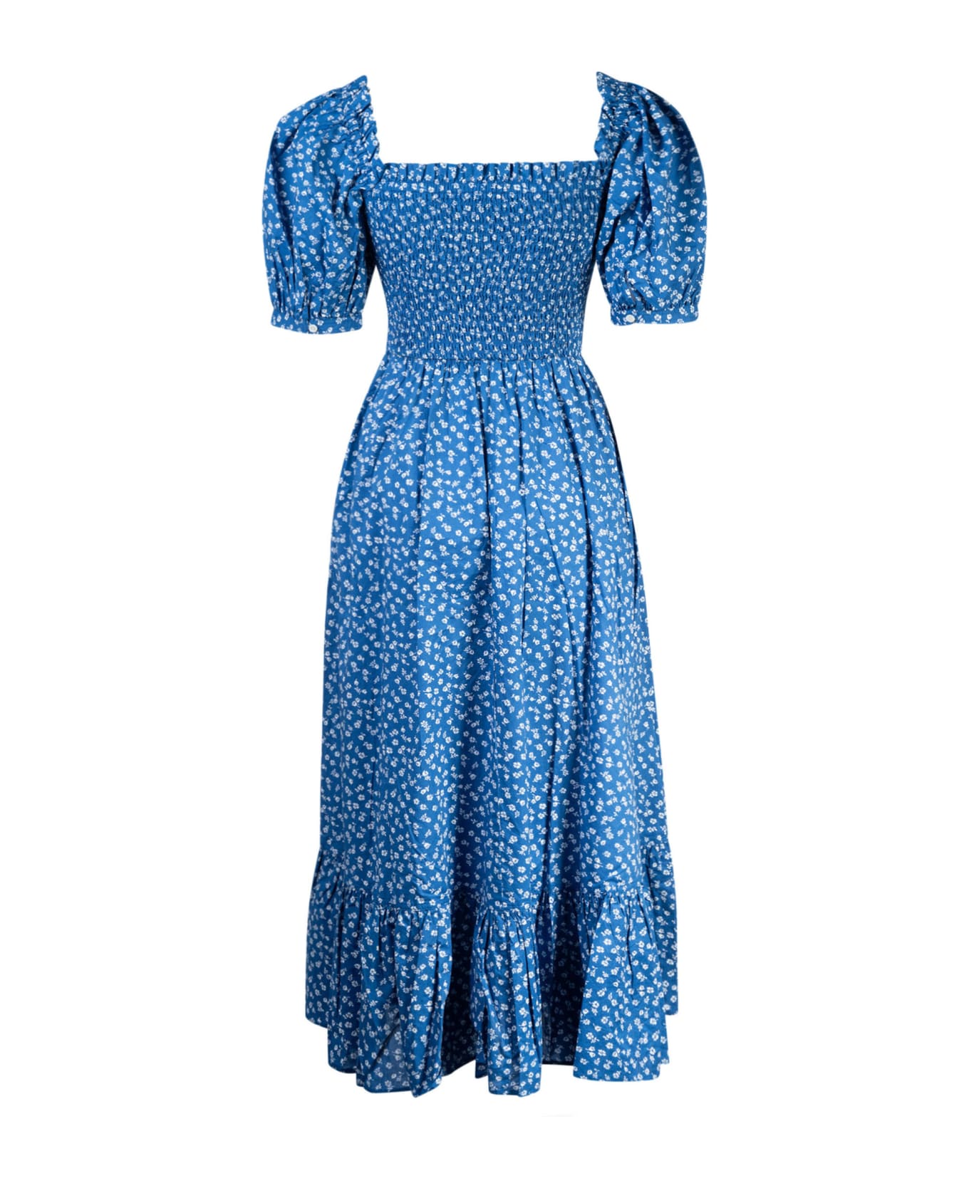 Ralph Lauren Floral Elastic Waist Dress - Navy
