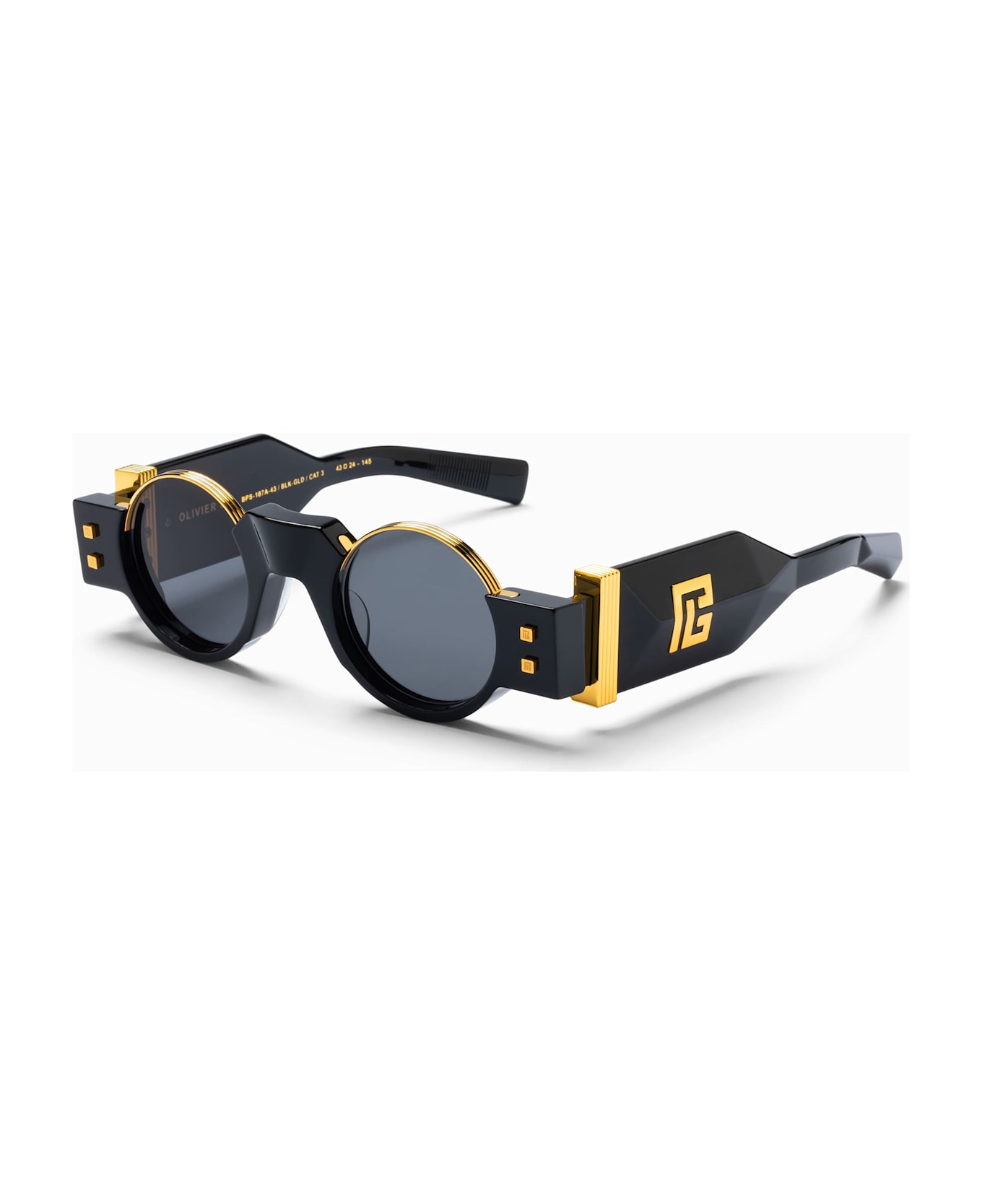 Balmain Olivier-ii - Black / 18k Gold Sunglasses - Black サングラス