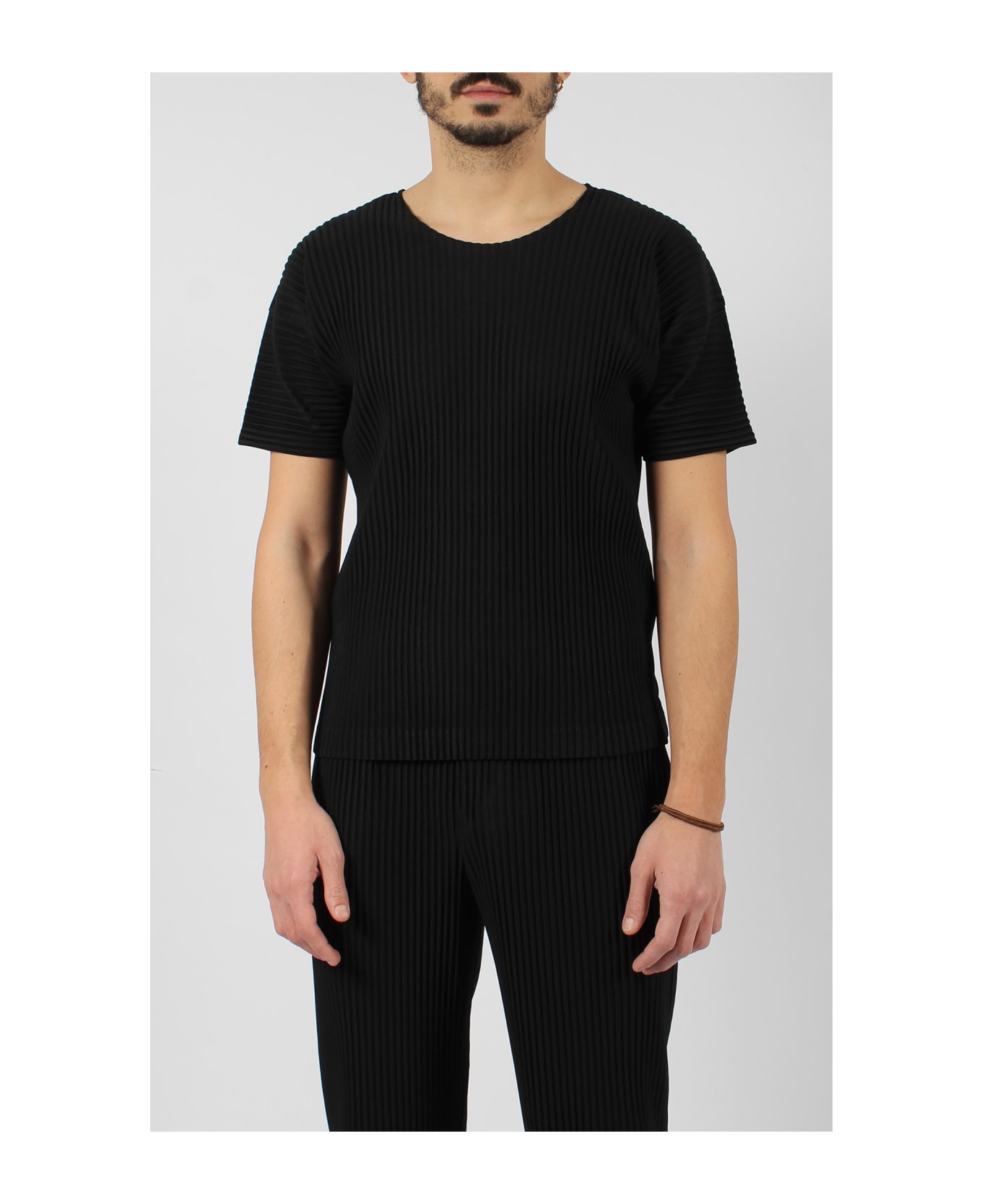 Homme Plissé Issey Miyake Basic Pleated T-shirt - Black