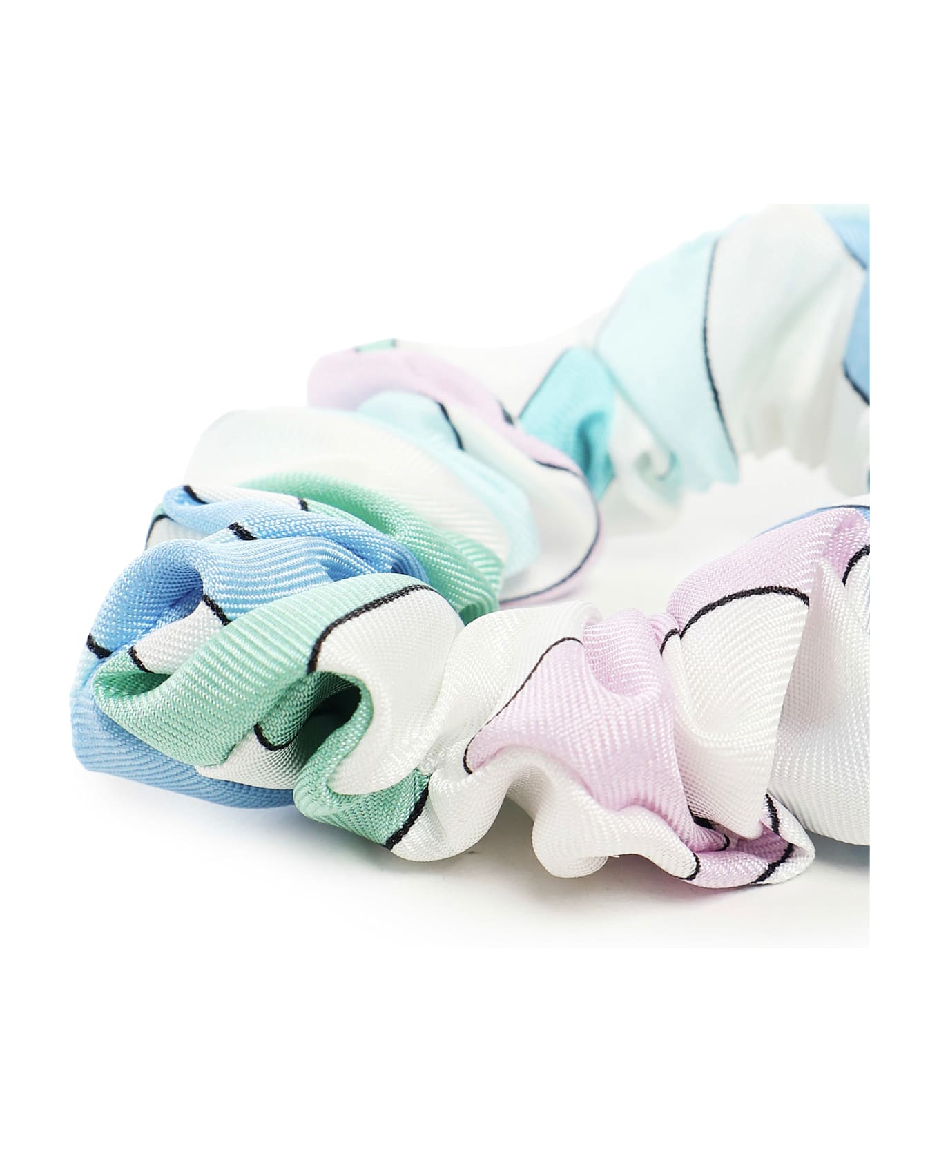 Pucci Silk Twill Hair Tie - LIGHT BLUE/WHITE