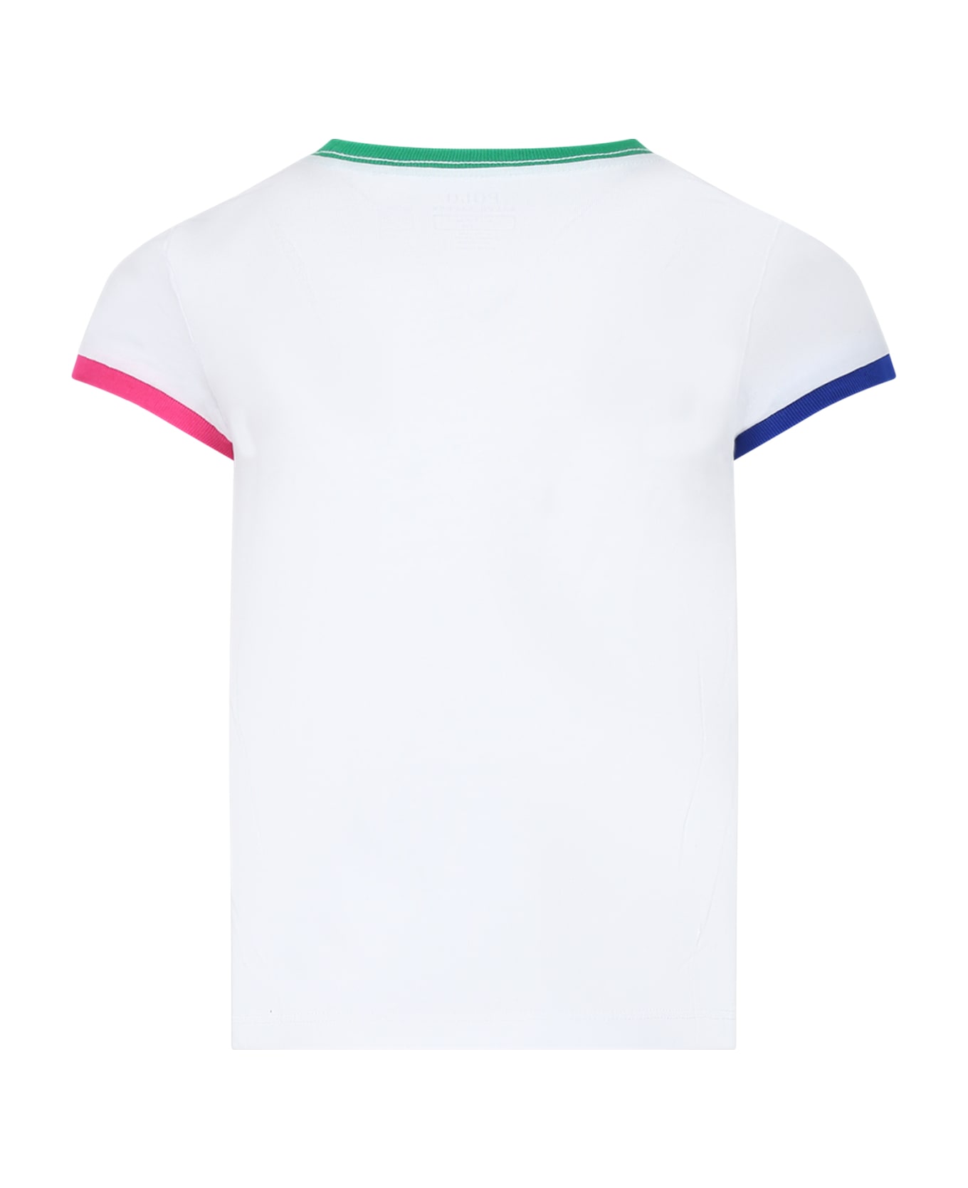 Ralph Lauren White T-shirt For Girl With Polo Bear - White