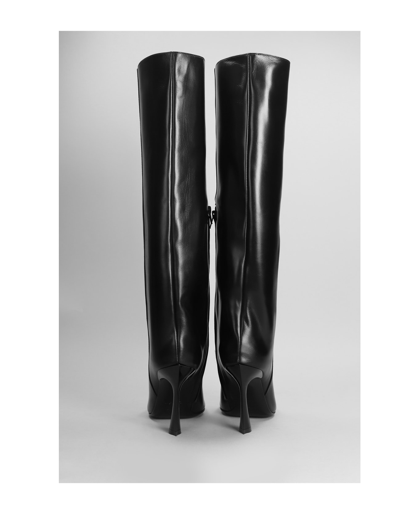 Mugler High Heels Boots In Black Leather - black ブーツ