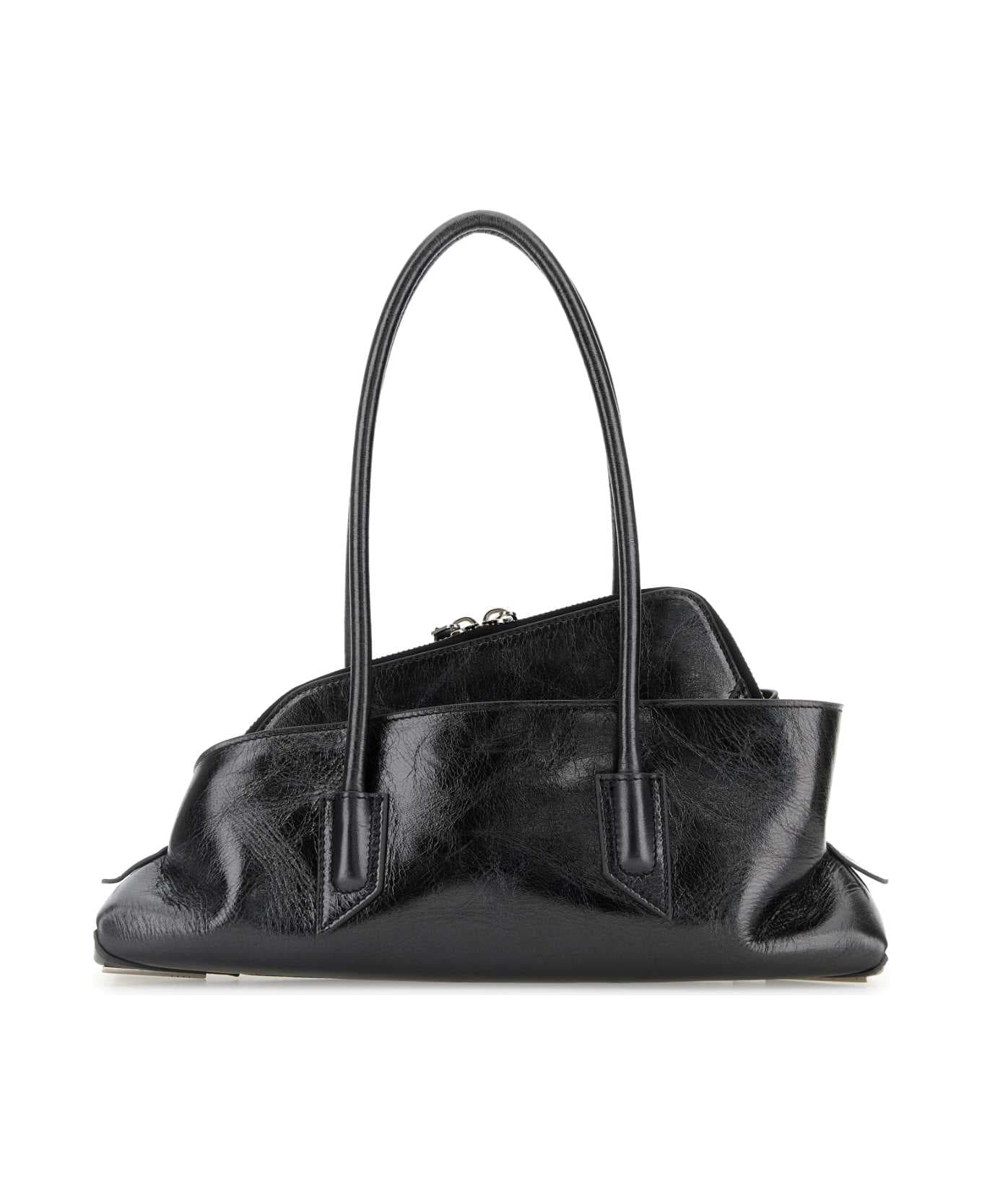 The Attico Charcoal Leather Small La Passeggiata Handbag - DARKGREY