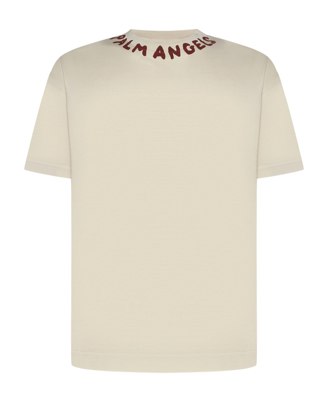 Palm Angels T-shirt With Seasonal Logo - Off White Red