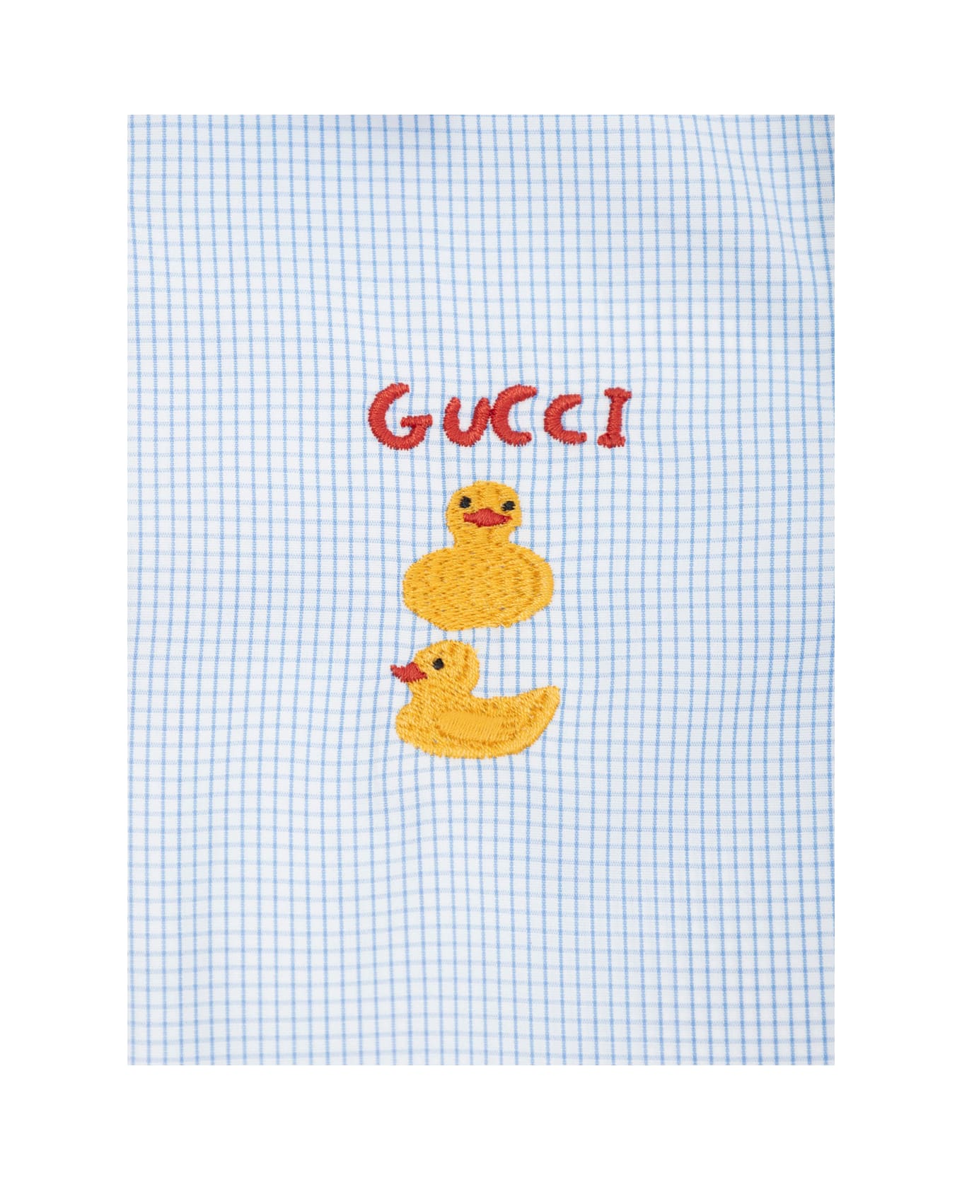 Gucci Light Blue Shirt With Lettering Logo On The Front In Cotton Baby - Light blue
