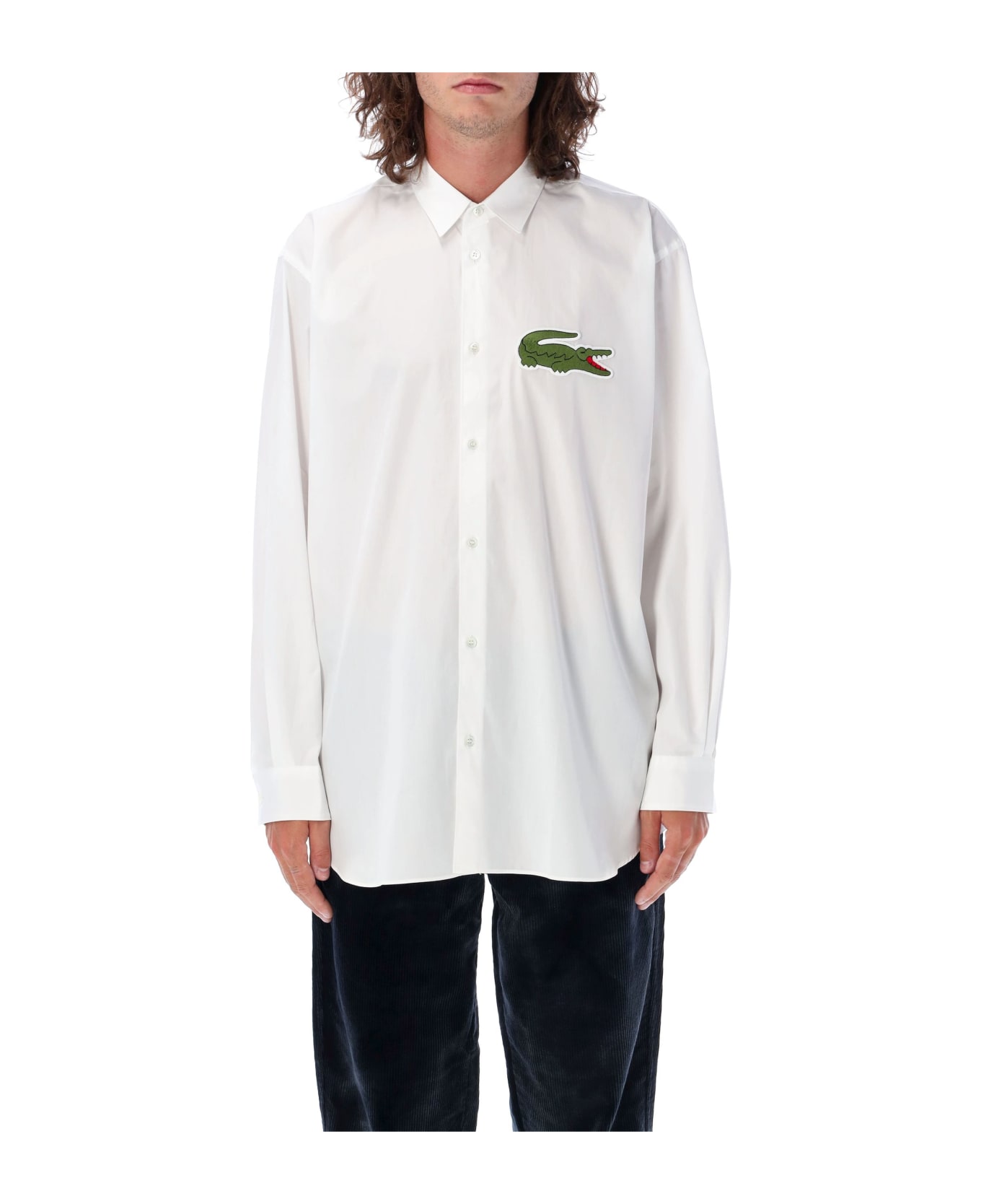 Comme des Garçons Shirt Big Croco Lacoste Shirt - WHITE シャツ