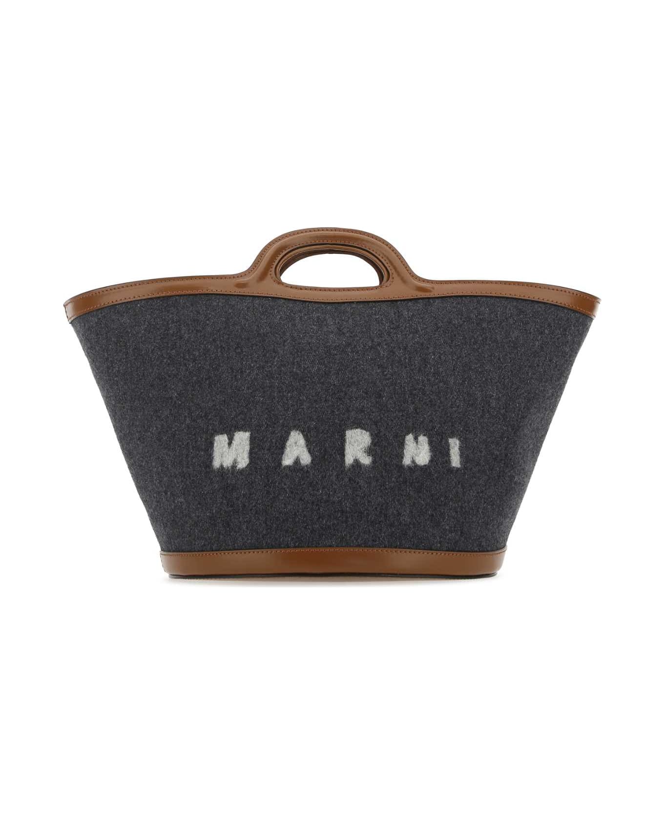 Marni Two-tone Felt And Leather Small Tropicalia Summer Handbag - ZO253